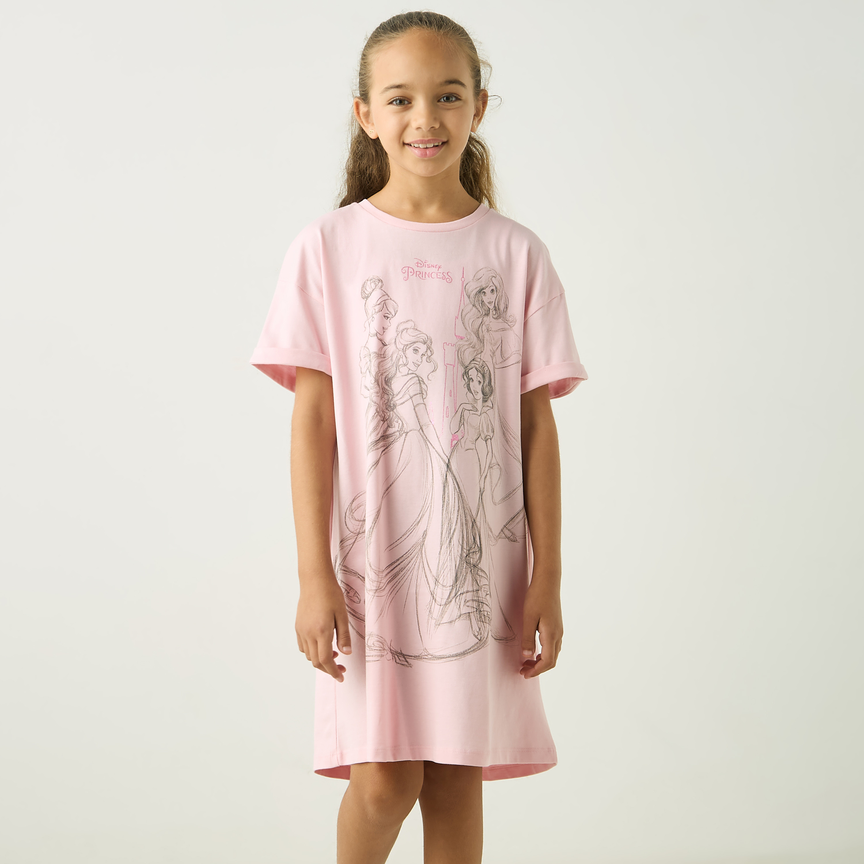 Buy Disney Princess Print A-Line Dress with Drop Shoulder Sleeves Online | Centrepoint UAE Buy Disney Princess Print A-Line Dress with Drop Shoulder Sleeves Online | Centrepoint UAE