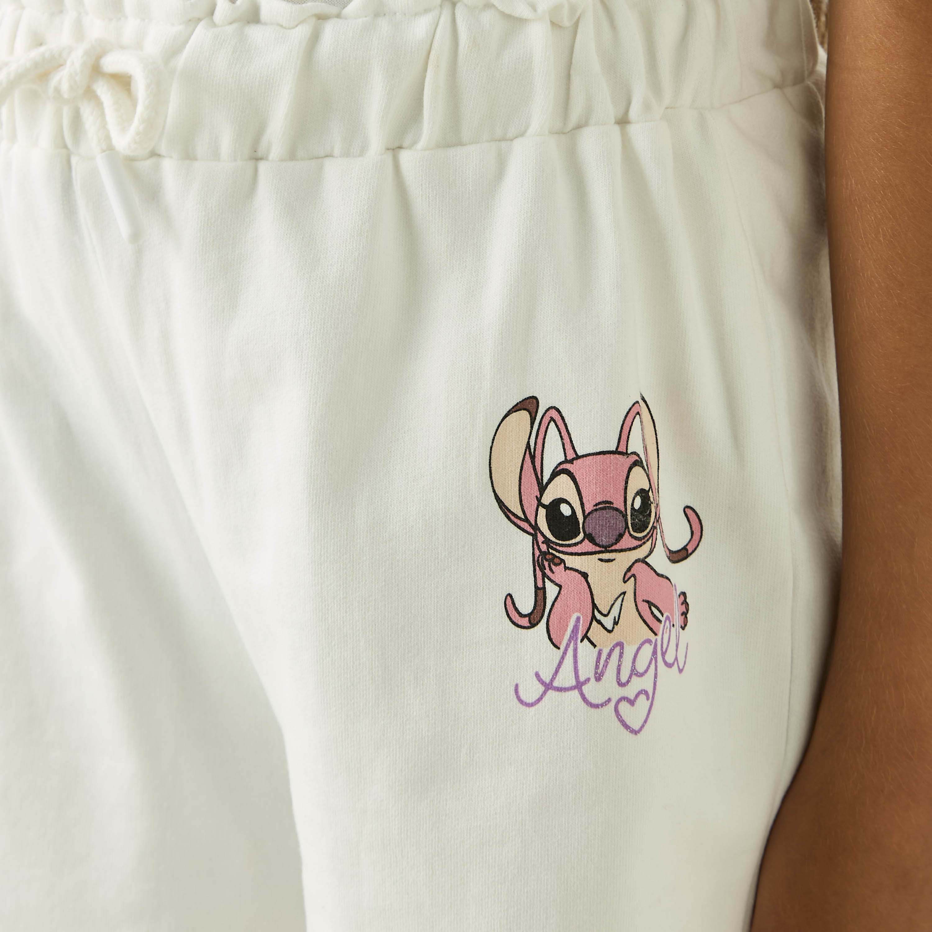 SmileyWorld Angel Print Shorts with Drawstring Closure-girls-clothing-bottoms-shorts-image-4
