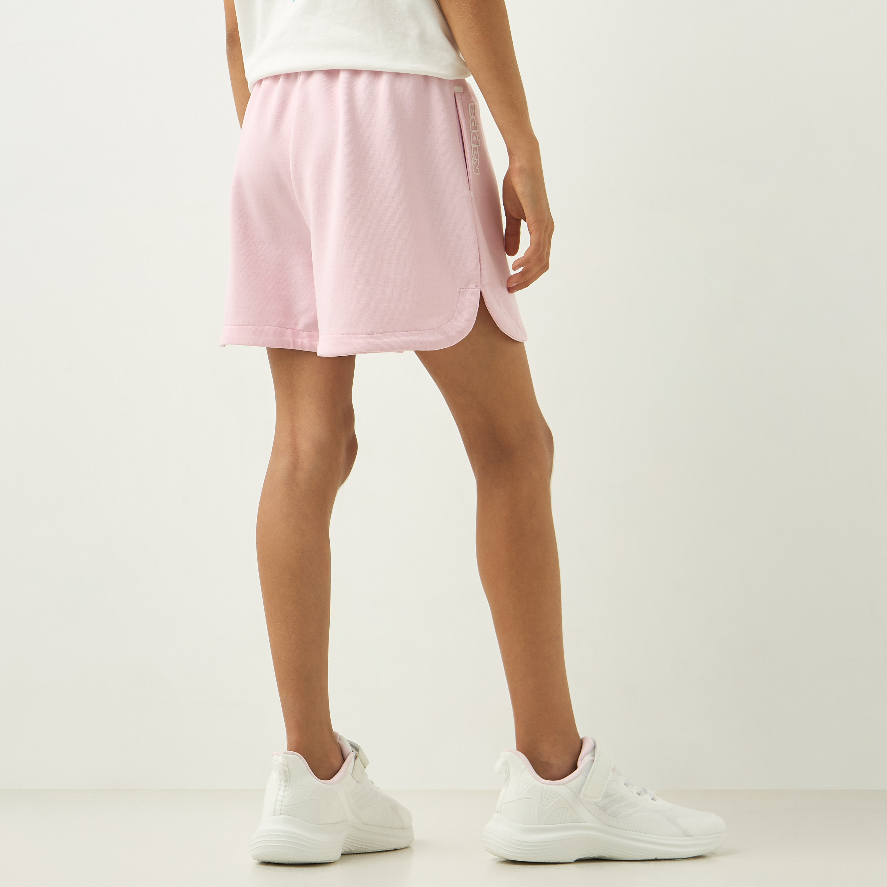 Kappa Logo Print Shorts with Drawstring Closure-sports-girls-clothing-bottoms-shorts-image-3