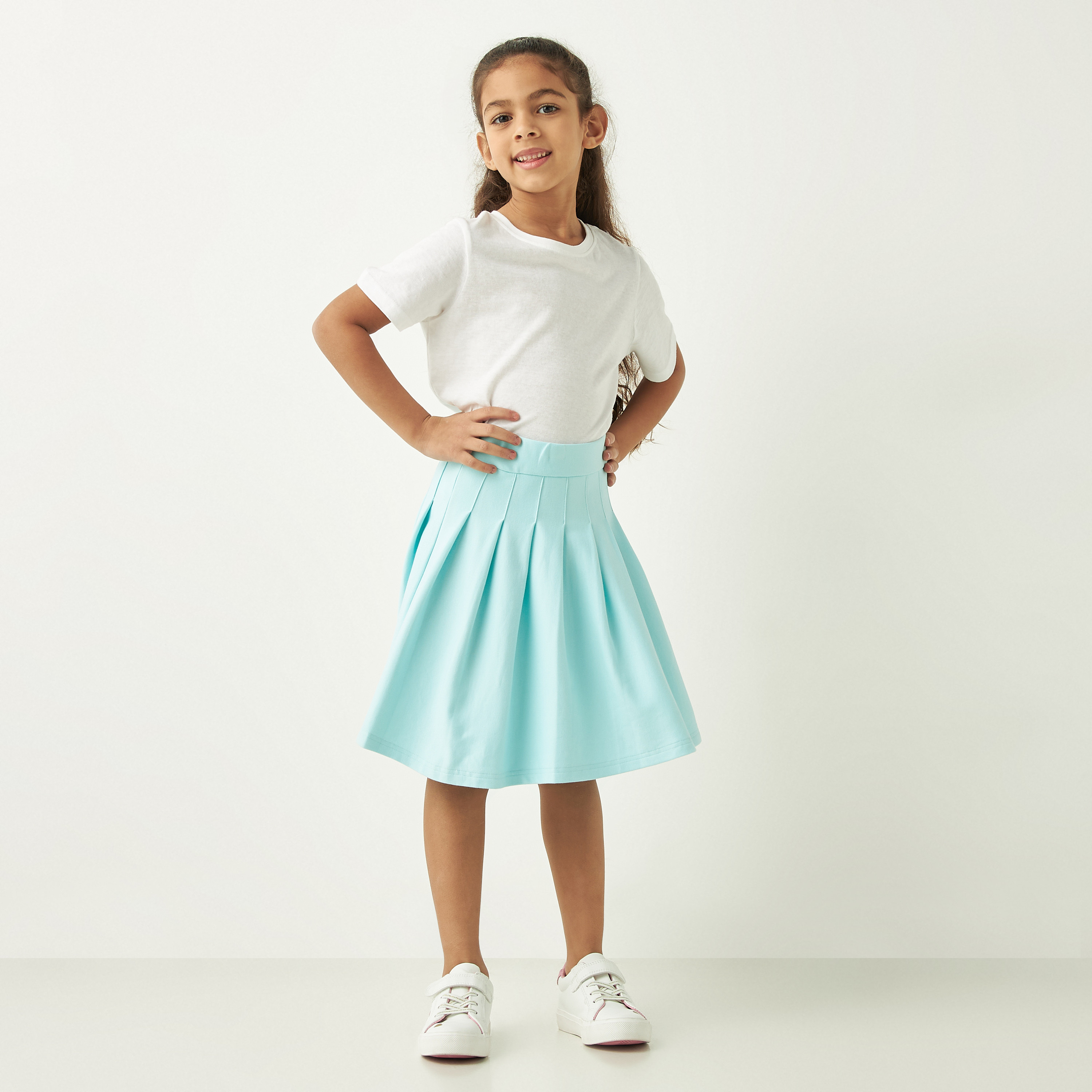 Kappa Pleated Knee Length Skirt with Elasticated Waist-girls-clothing-bottoms-skirts-image-2