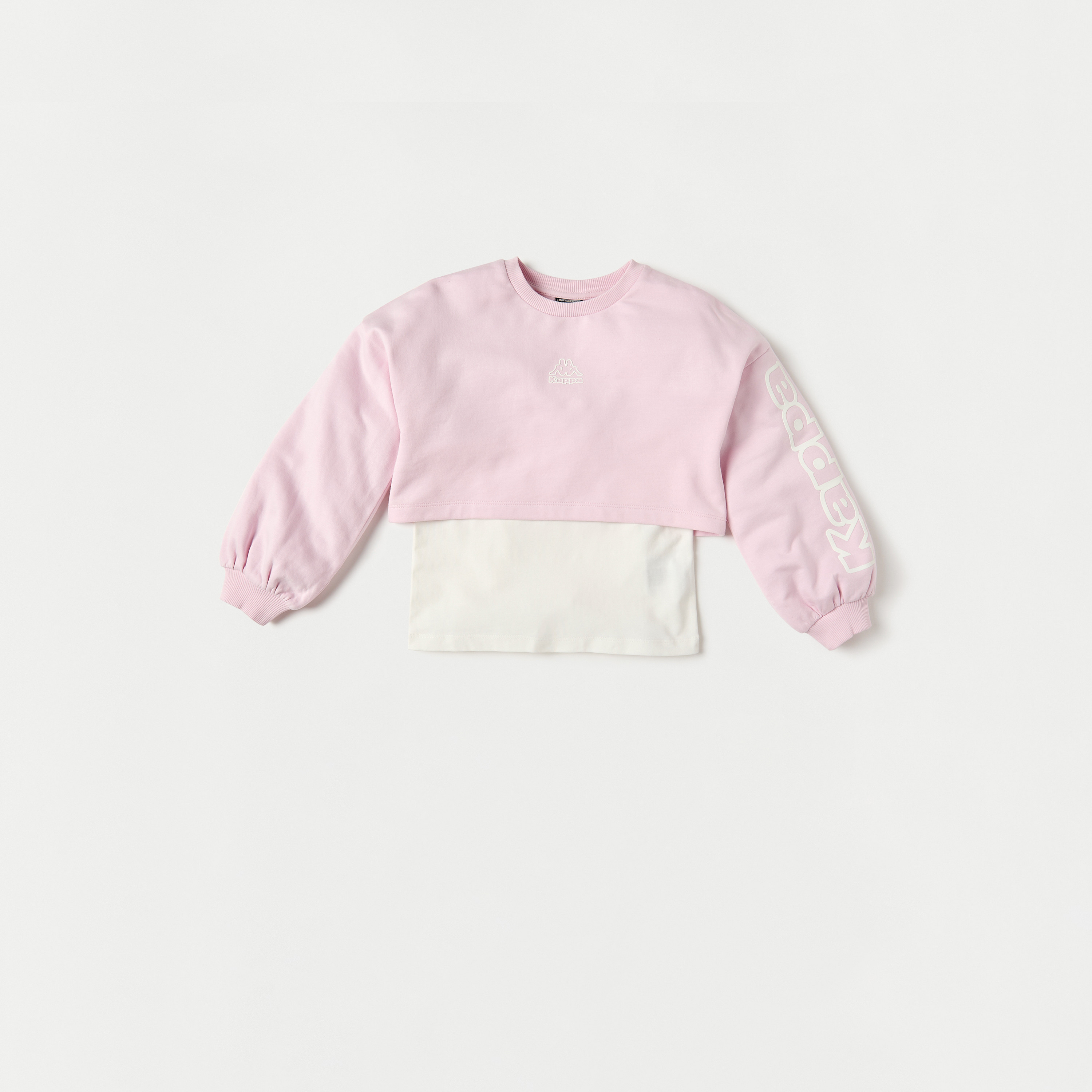 بلوفر قصير بطبعات شعار من كابا-girls-clothing-sweatshirts-image-1