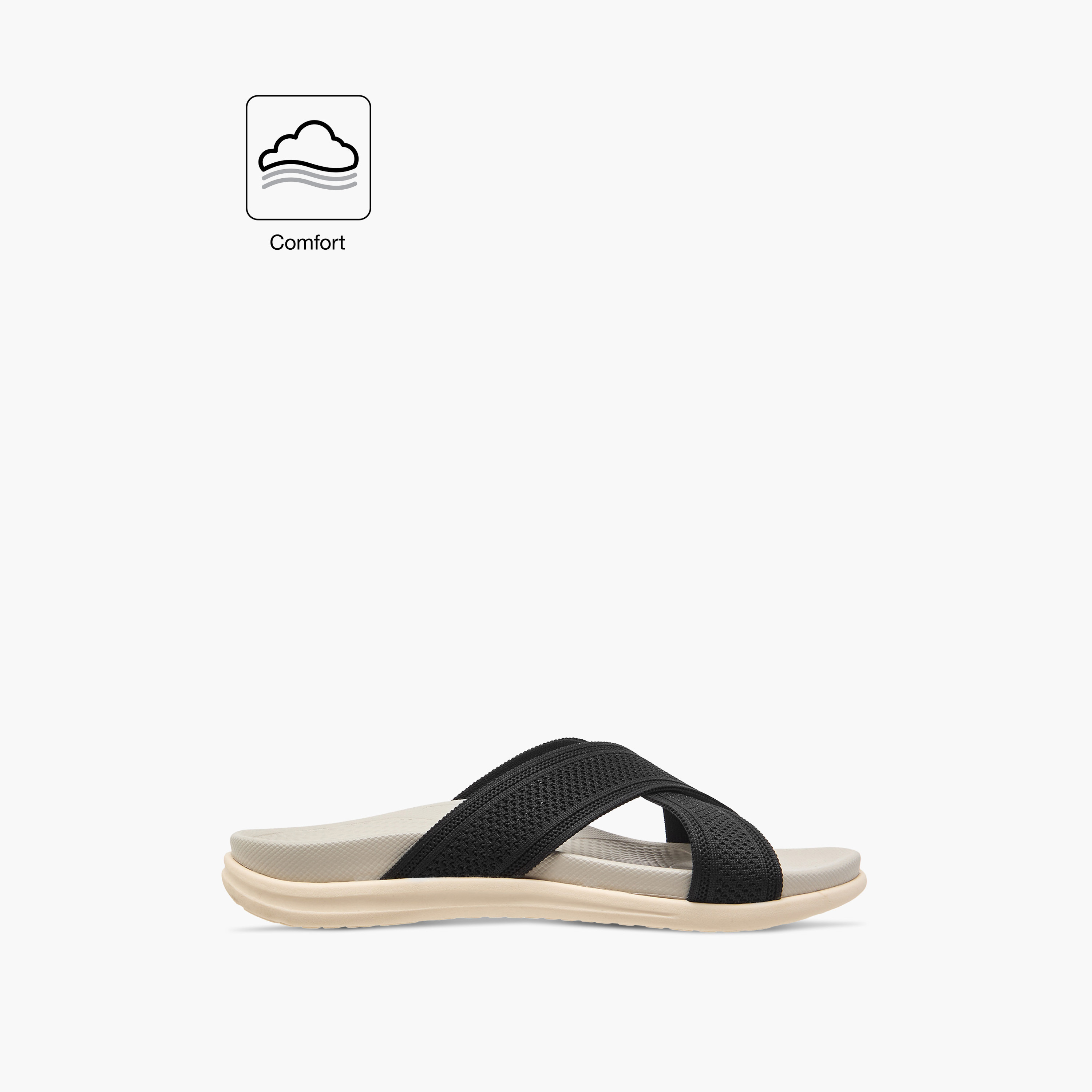 Le Confort Textured Cross Strap Slip-On Comfort Sandals-women-shoes-flats-sandals-image-2