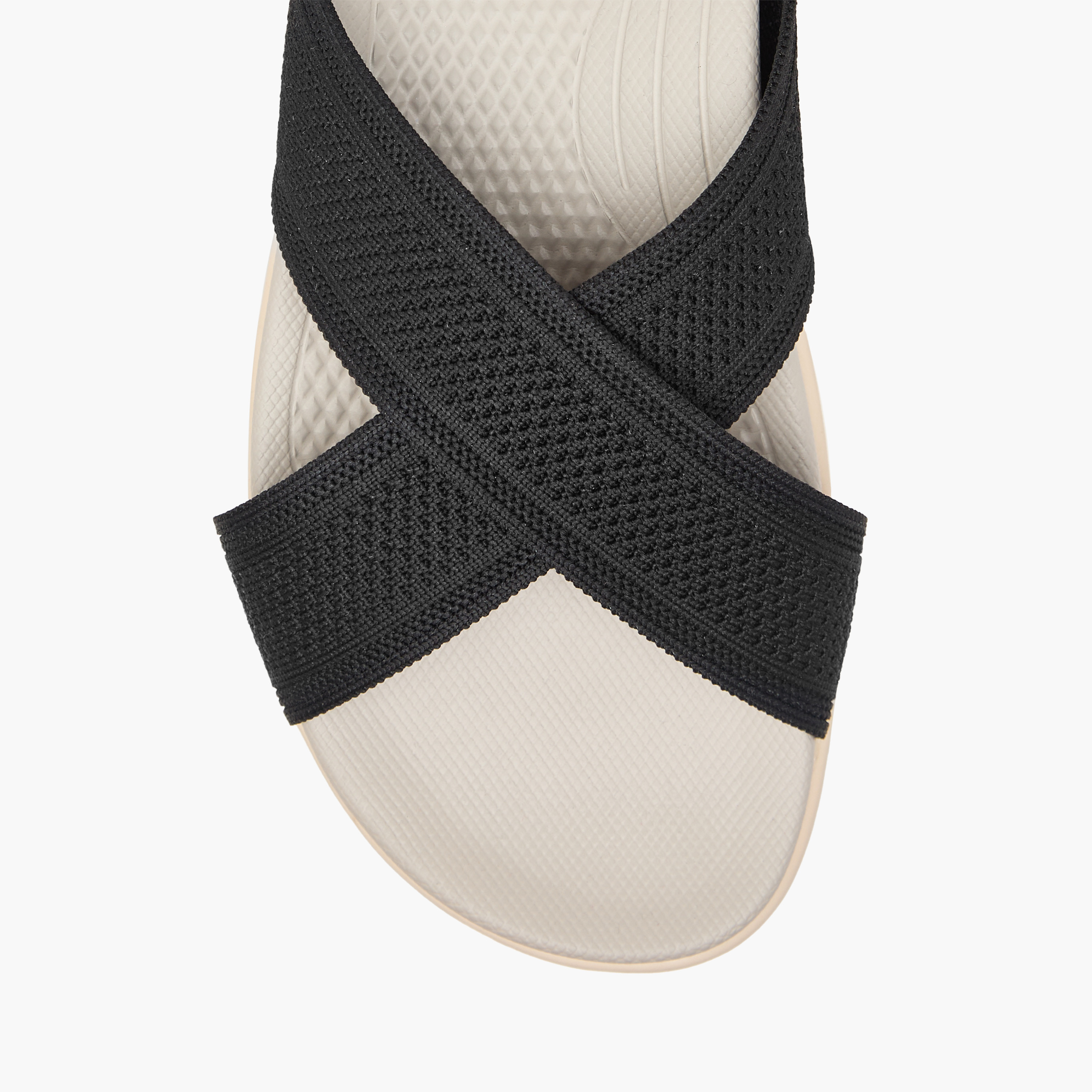 Le Confort Textured Cross Strap Slip-On Comfort Sandals-women-shoes-flats-sandals-image-3