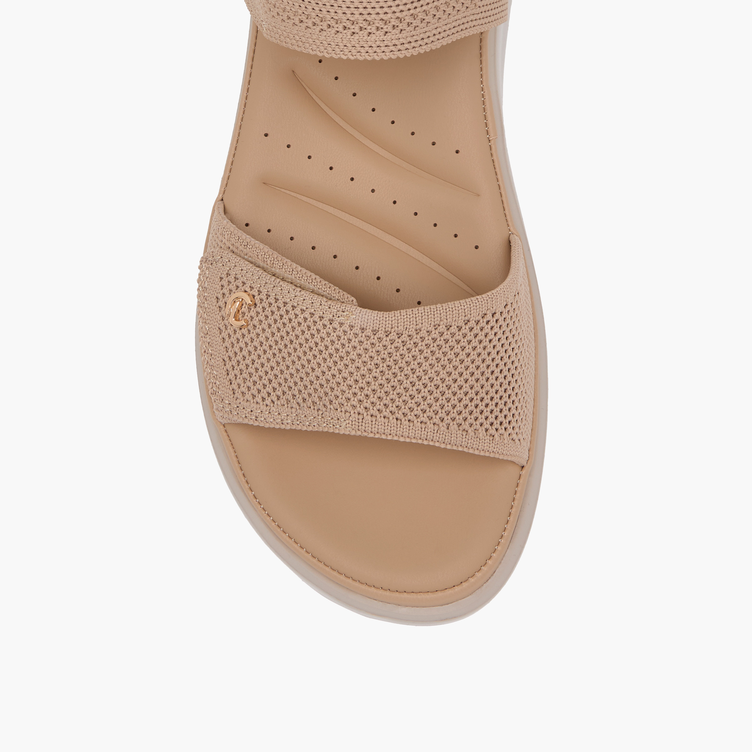Le Confort Textured Comfort Sandals with Hook and Loop Closure-women-shoes-sandals-heeled-image-4