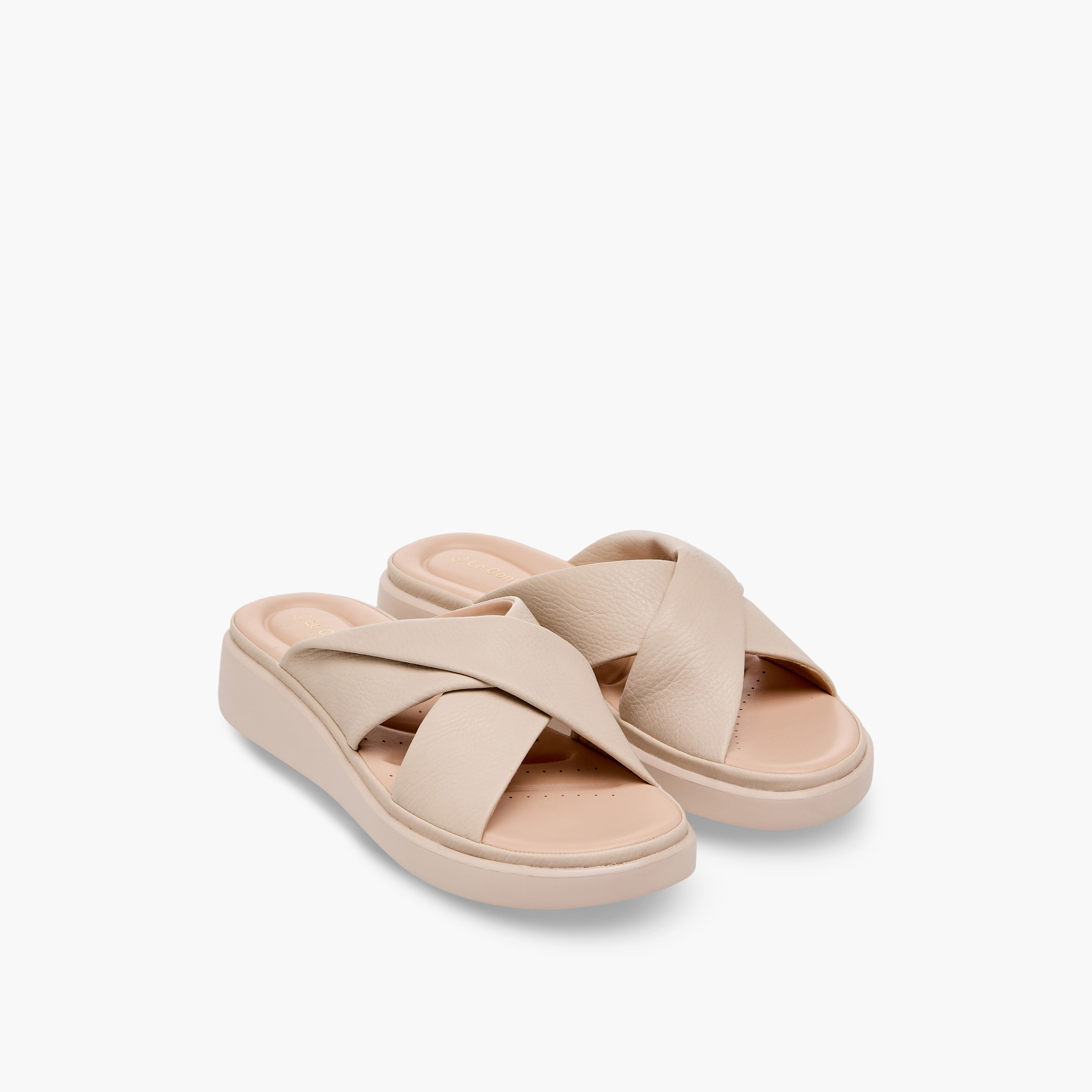 Le Confort Women Cross Strap Wedge Sandals-women-shoes-sandals-heeled-image-1