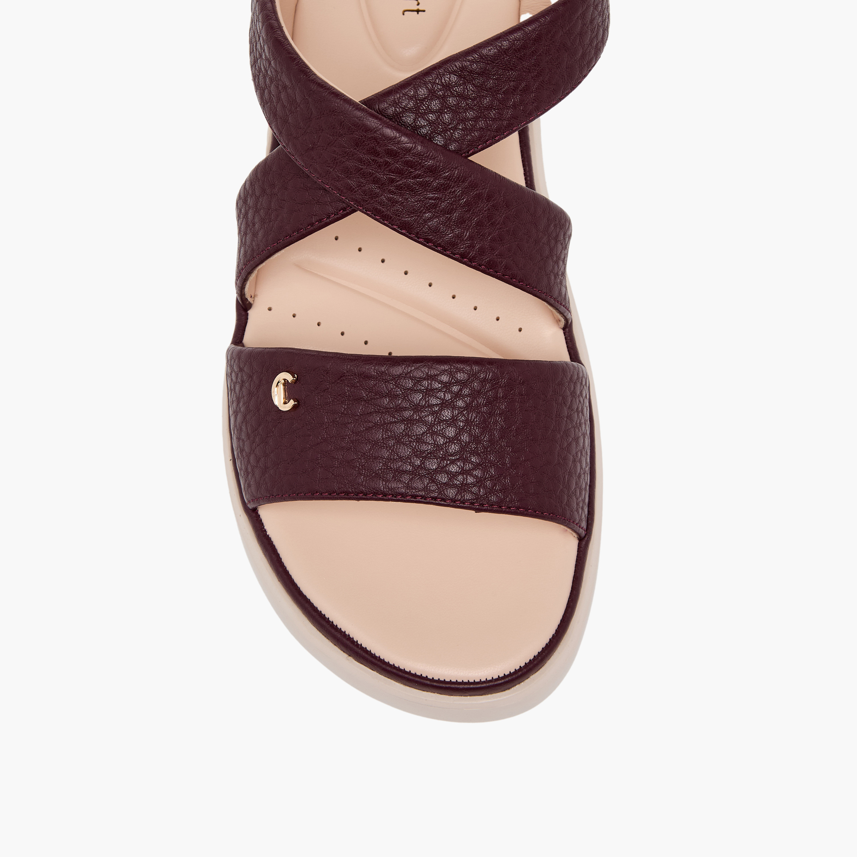 Le Confort Women Textured Cross Strap Sandals-women-shoes-sandals-heeled-image-7