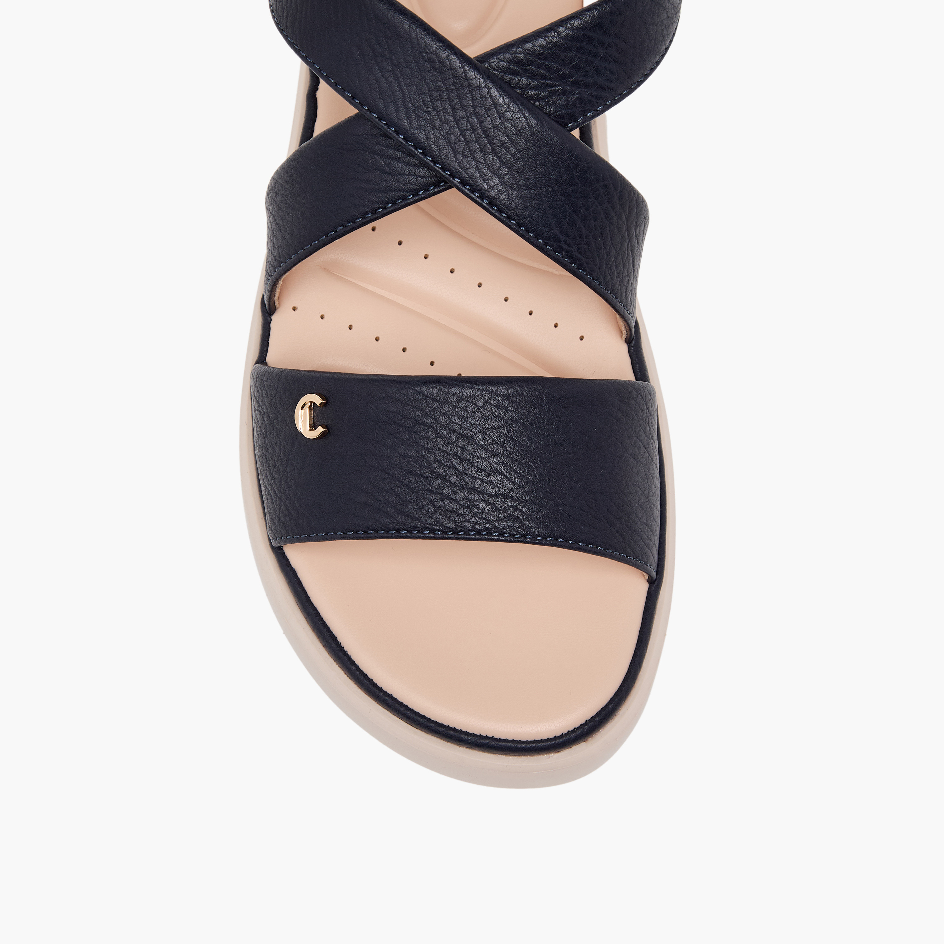 صندل بارز الملمس بأحزمة متقاطعة للنساء من لو كونفورت-women-shoes-sandals-heeled-image-7