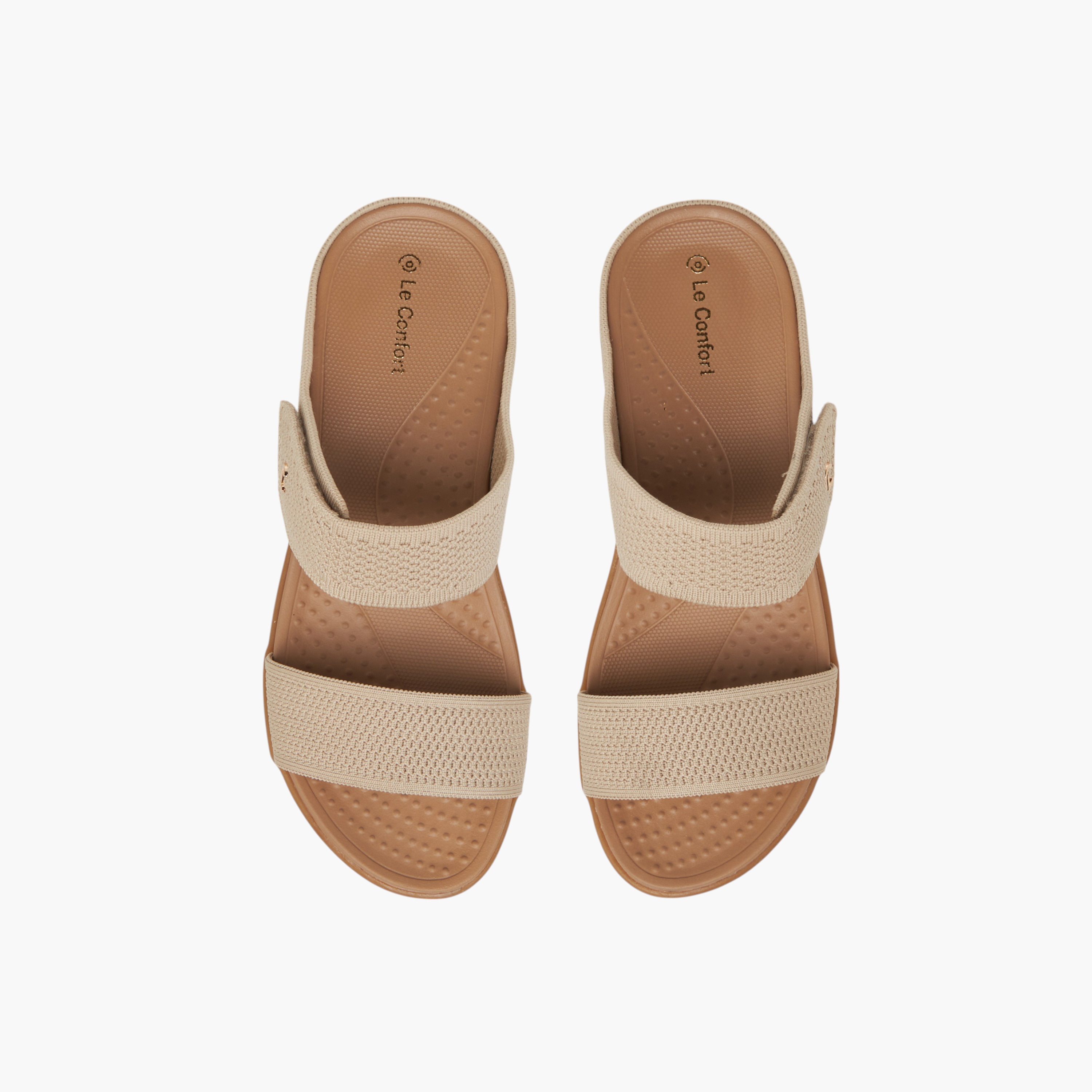 Le Confort Textured Slip-On Comfort Sandals-women-shoes-sandals-heeled-image-1