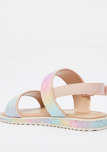 Little Missy Embellished Flat Sandals with Hook and Loop Closure