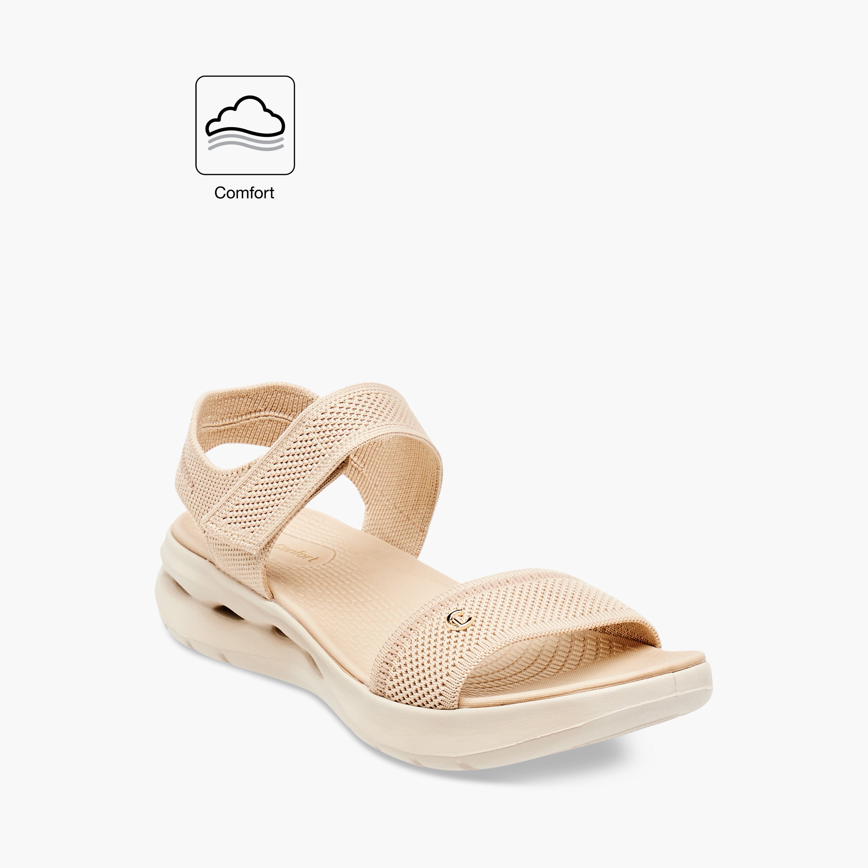 Le Confort Women's Knitted Comfort Sandals with Velcro Closure-women-shoes-flats-sandals-image-2