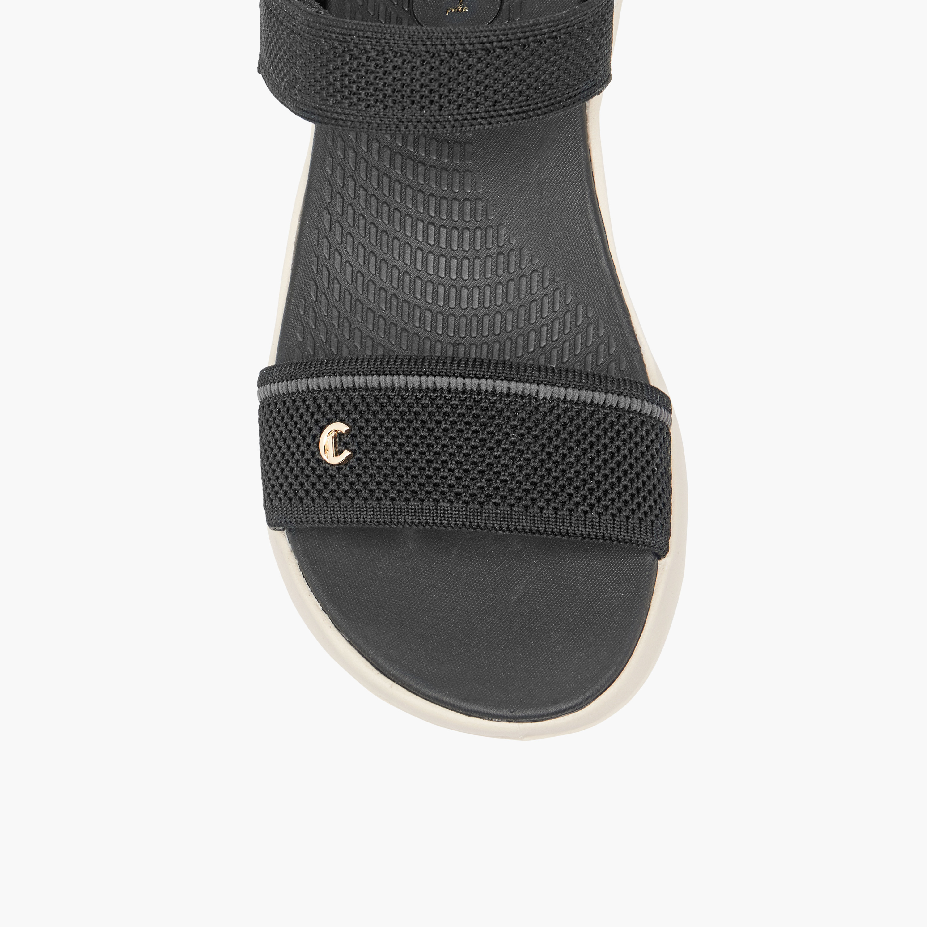 صندل محبوك مريح بشريط إغلاق لاصق للنساء من لو كونفورت-women-shoes-sandals-flats-image-2