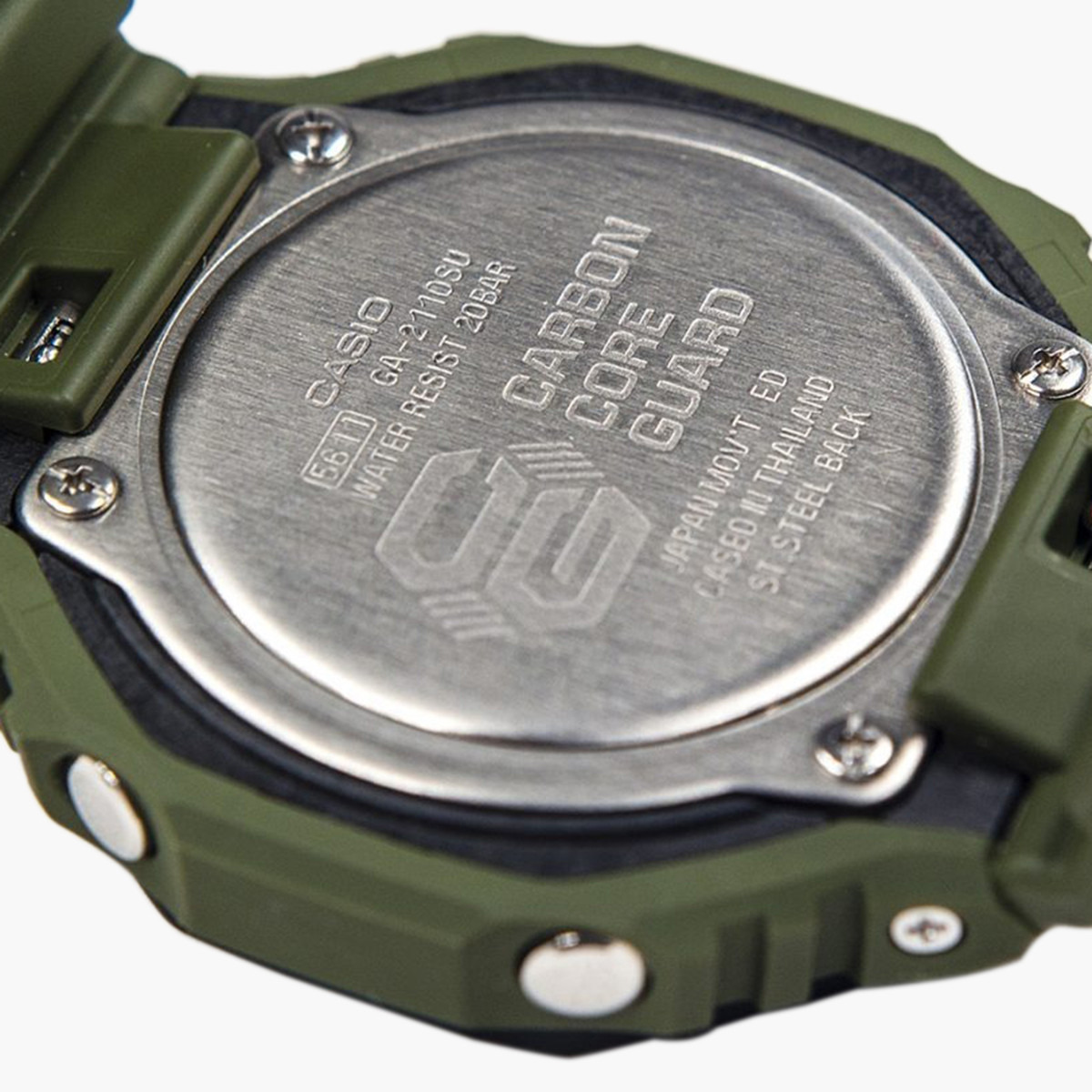 ساعة يد تناظرية/رقمية خضراء بسوار كربون للرجال من جي- شوك GA-2110SU-3ADR-men-watchesandjewellery-watches-image-2