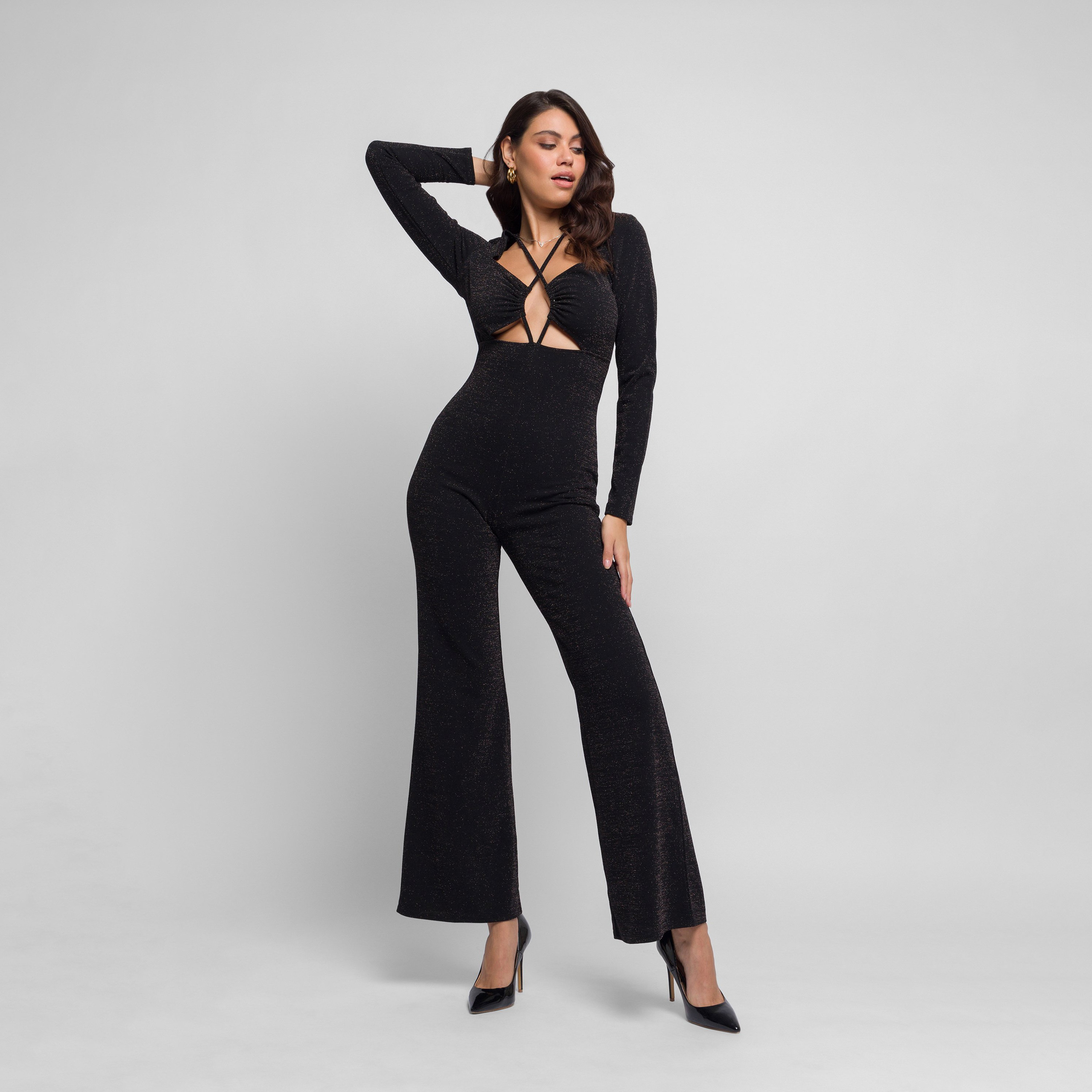 Jaded Rose Glitter Halter Neck Jumpsuit-women-clothing-jumpsuits-image-1