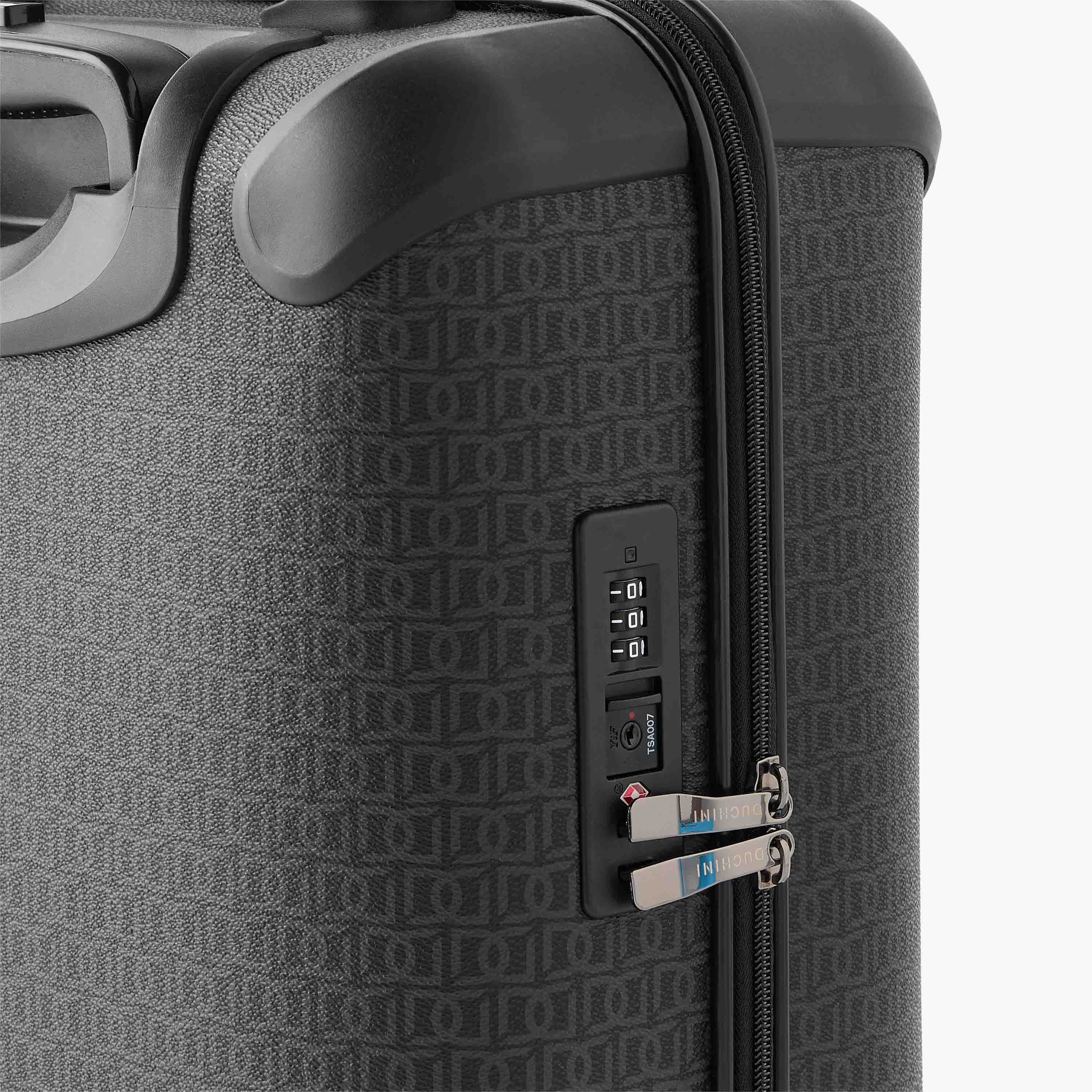 Duchini Monogram Print Hardcase Trolley Bag with Retractable Handle - 20 inches Check-in Bag-travel-luggagesandbags-luggage-image-4