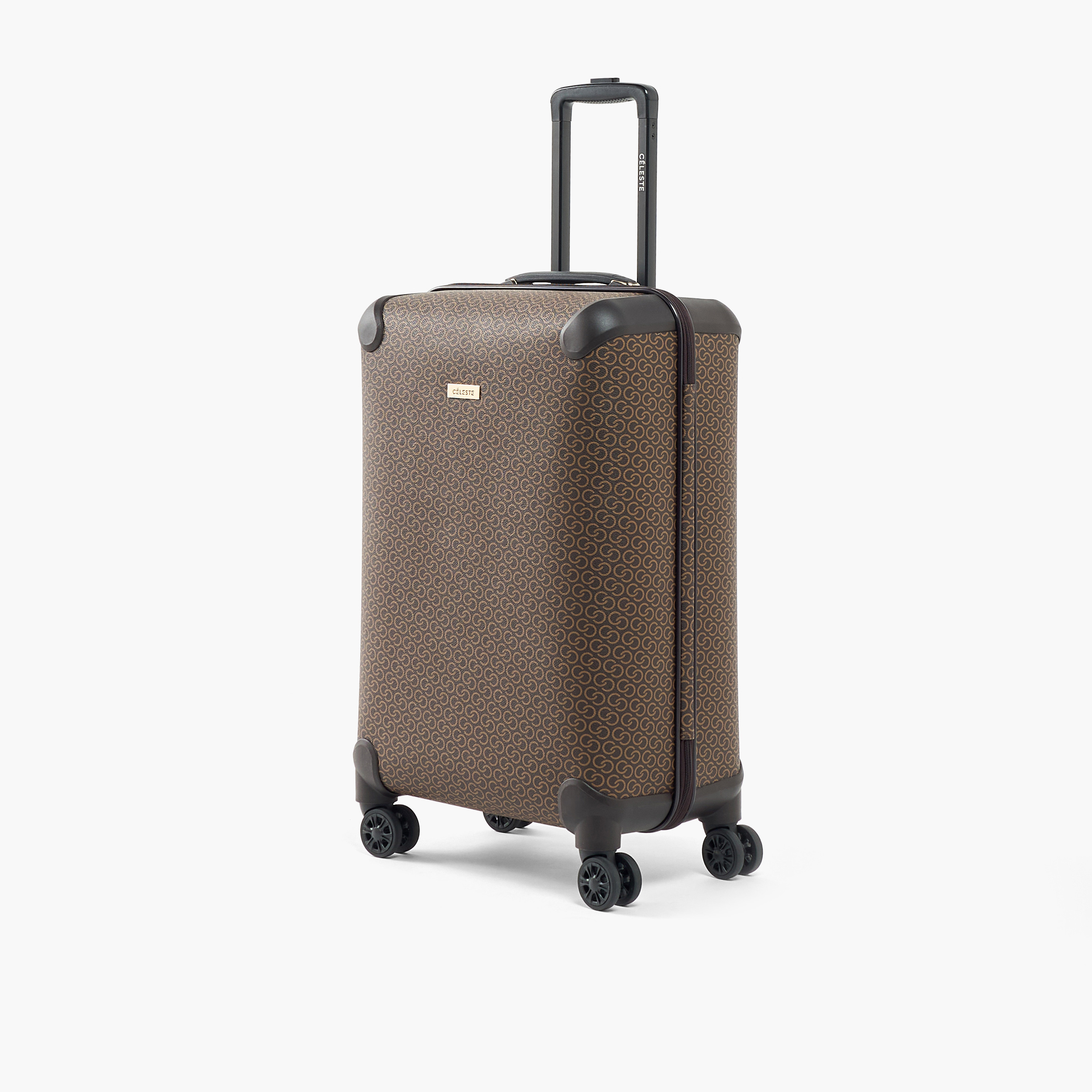 Celeste Textured Hardcase Trolley Bag with Retractable Handle-travel-luggagesandbags-luggage-image-1