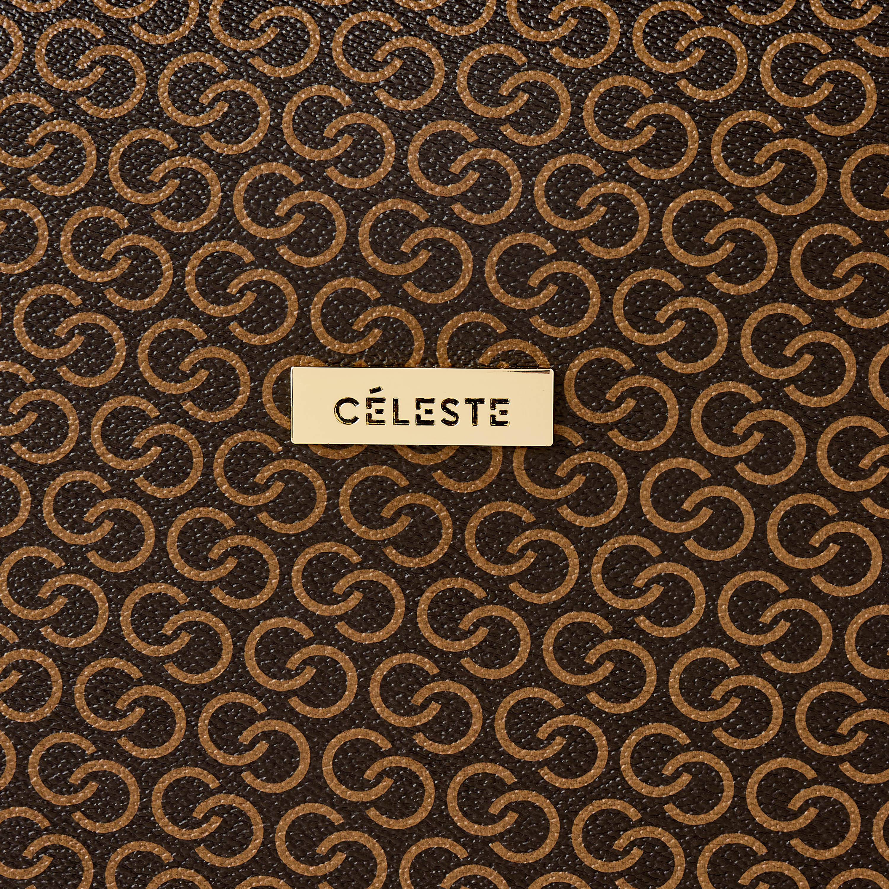 Celeste Monogram Print Hardcase Luggage Trolley with Retractable Handle - 24 inches Check-In Bag-travel-luggagesandbags-luggage-image-5
