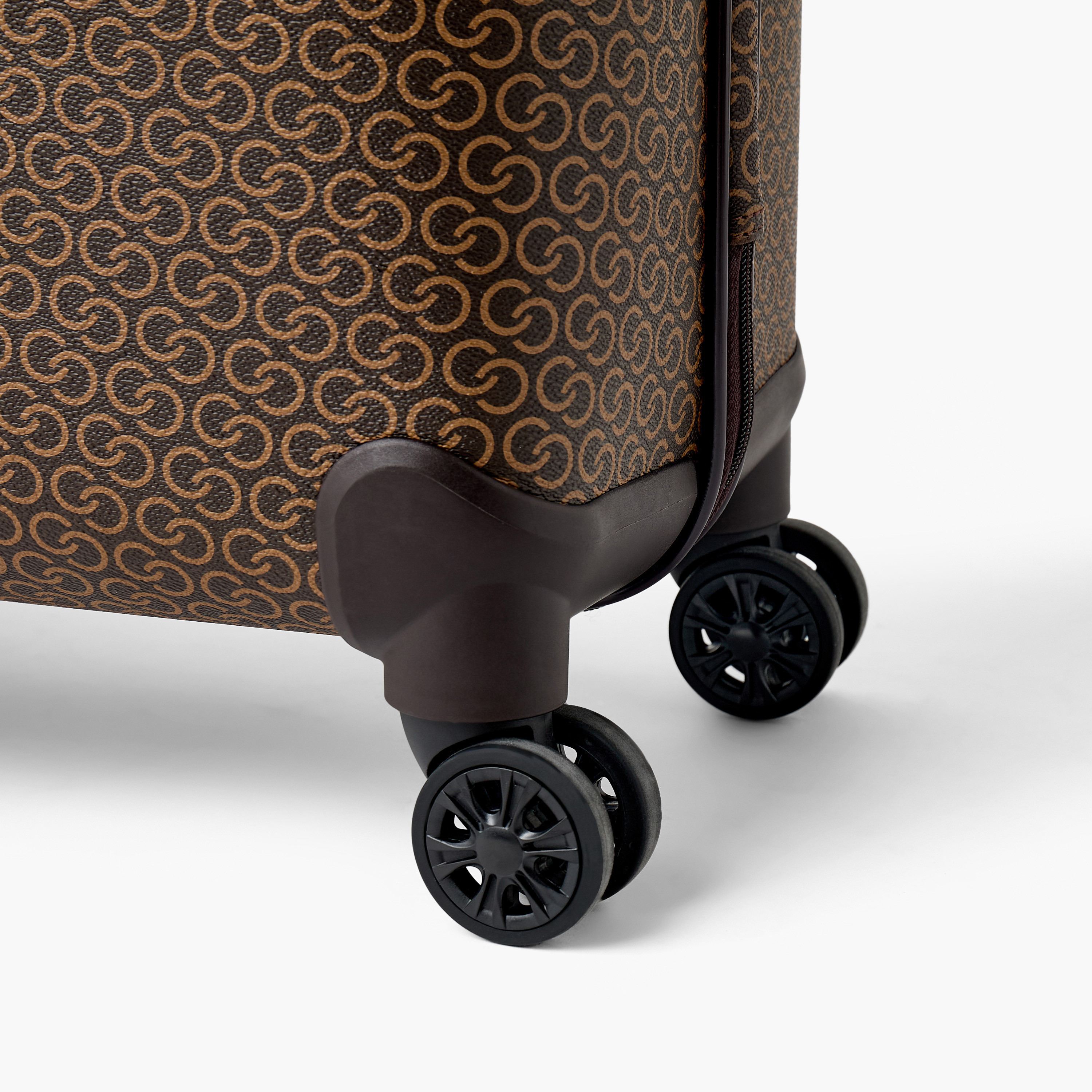 Celeste Monogram Print Hardcase Luggage Trolley with Retractable Handle - 24 inches Check-In Bag-travel-luggagesandbags-luggage-image-7