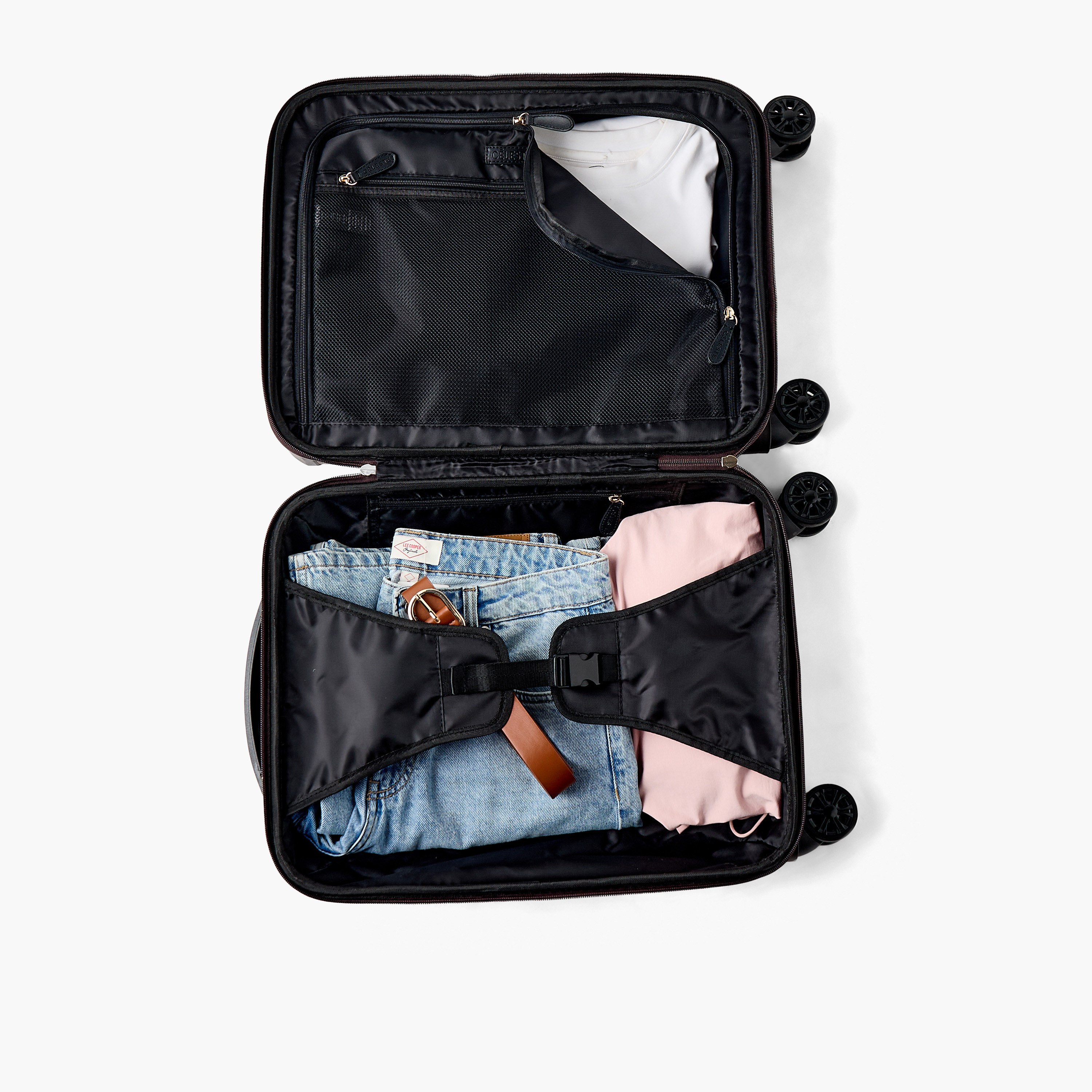 Celeste Monogram Print Hardcase Luggage Trolley with Retractable Handle - 24 inches Check-In Bag-travel-luggagesandbags-luggage-image-8