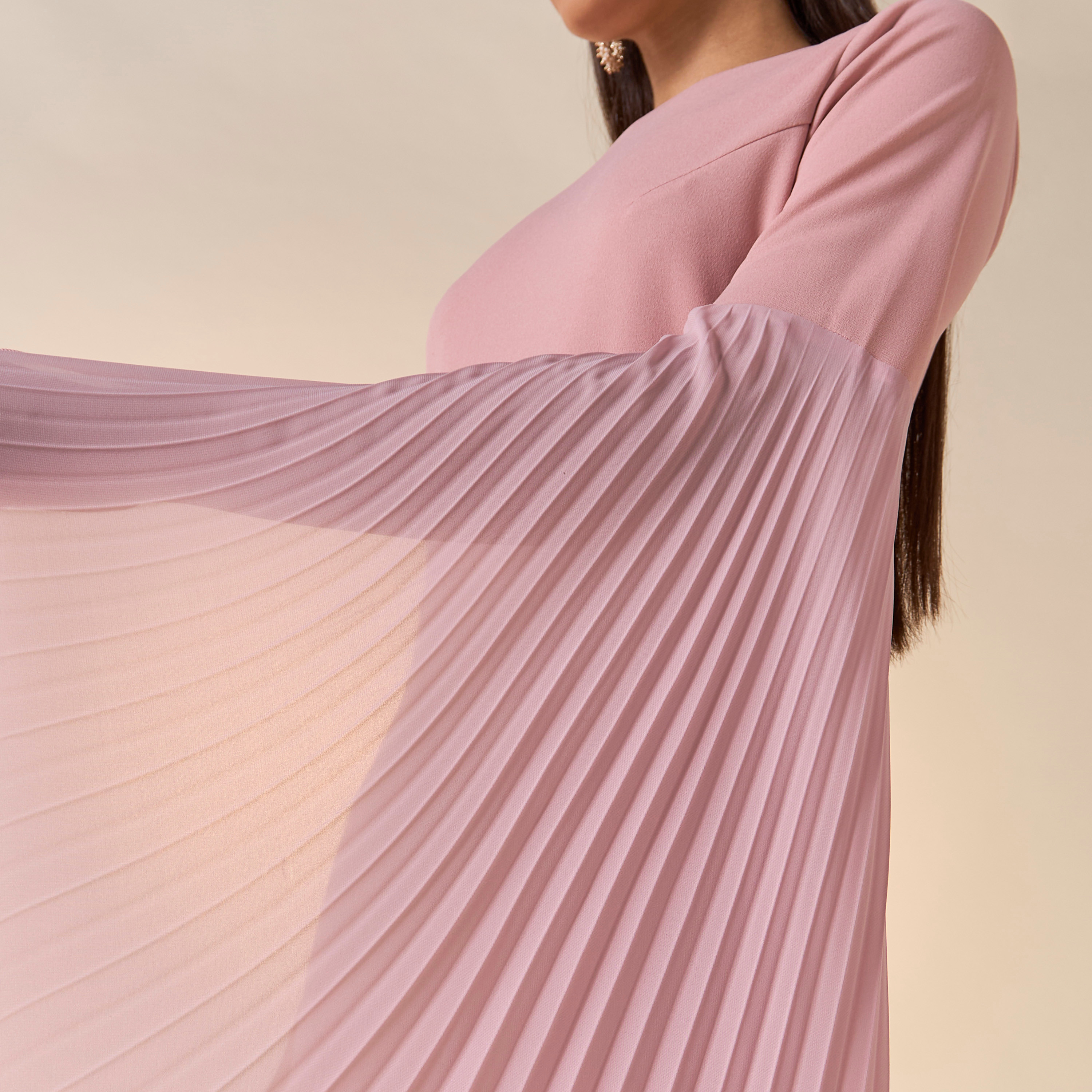 فستان سادة بياقة قارب وأكمام كاب من فيور-women-clothing-dresses-image-11