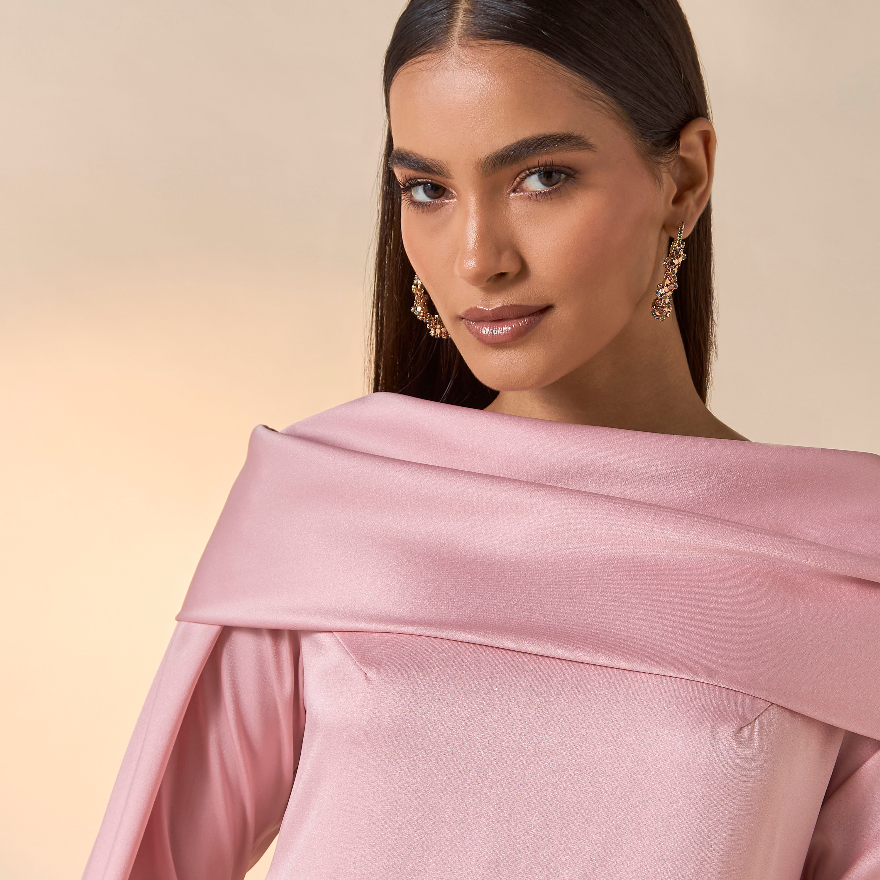 فستان سادة بأكمام كاب وفتحة من فيور-women-clothing-dresses-image-5