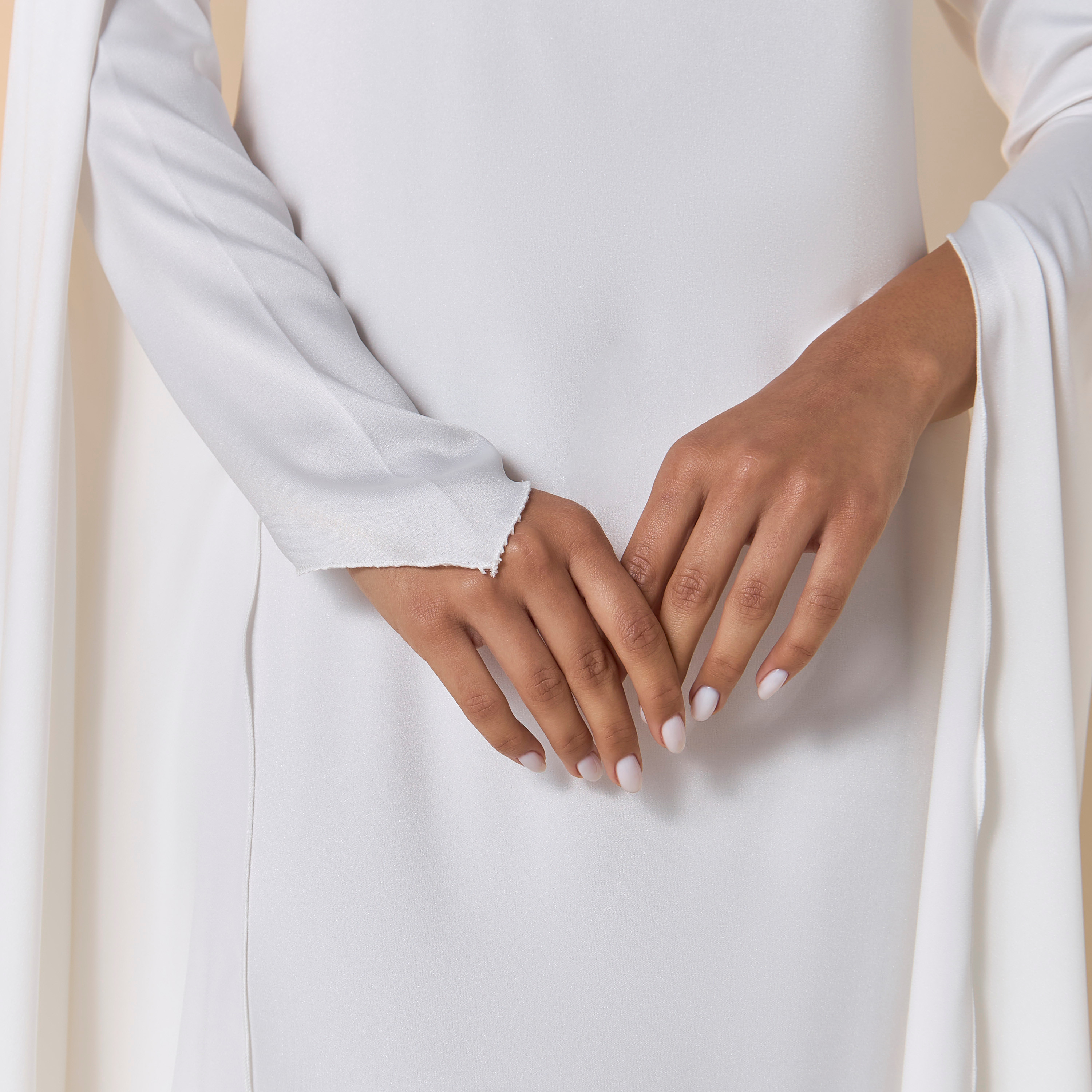 FYOR Solid Dress with Cape Sleeves and Slit Detail-women-clothing-dresses-image-5