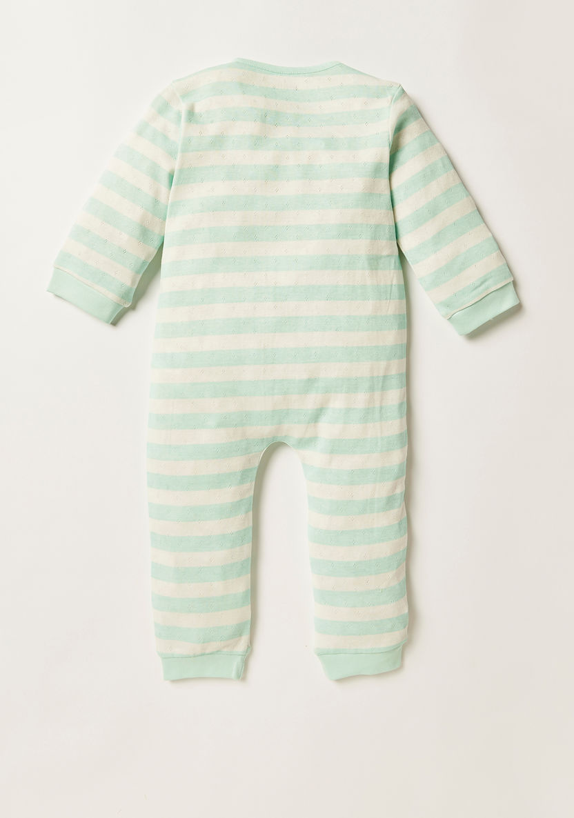 Juniors Closed Feet Sleepsuit with Long Sleeves and Embroidered Detail-Sleepsuits-image-2