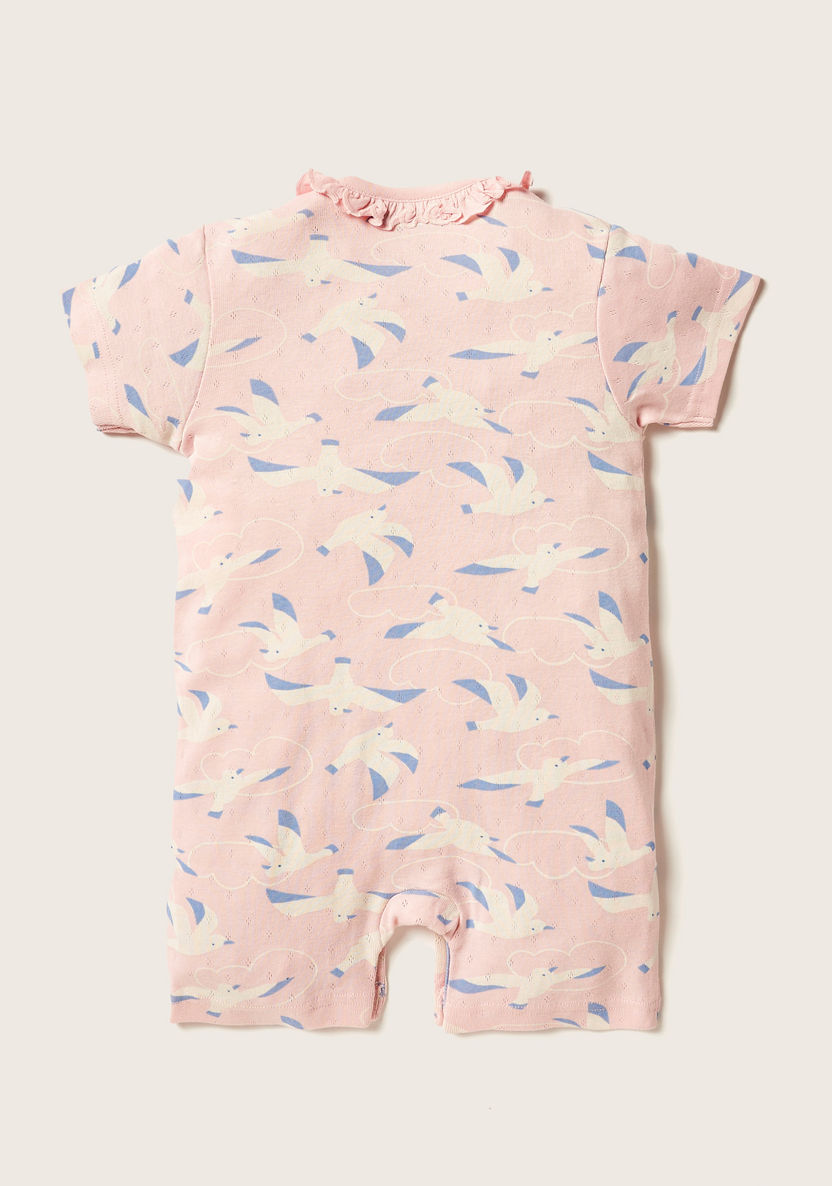 Juniors Printed Romper with Round Neck and Short Sleeves-Rompers%2C Dungarees and Jumpsuits-image-2