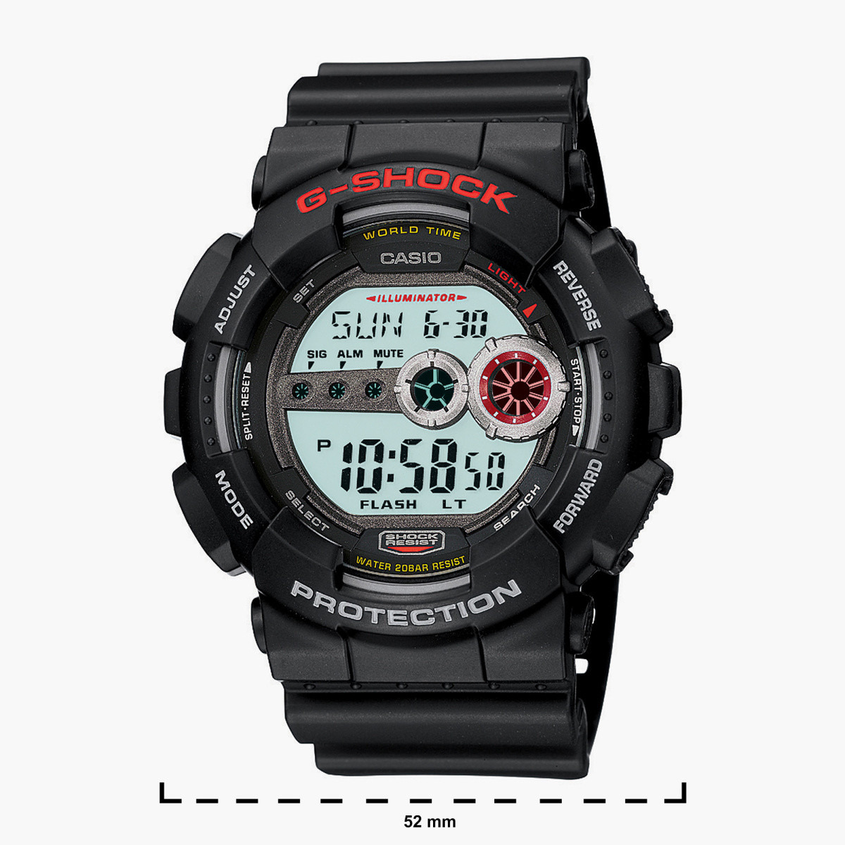 Casio G-Shock Men's Black Digital Resin Strap Watch - GD-100-1ADR-men-watchesandjewellery-watches-image-4