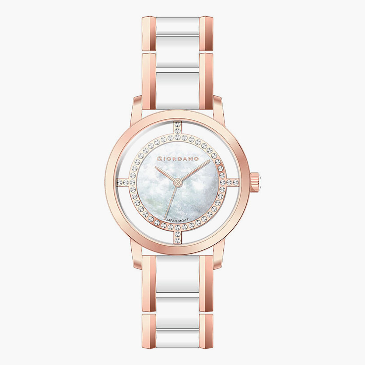 Giordano Women s White Gold Analog Metal Strap Watch GD 2109 11