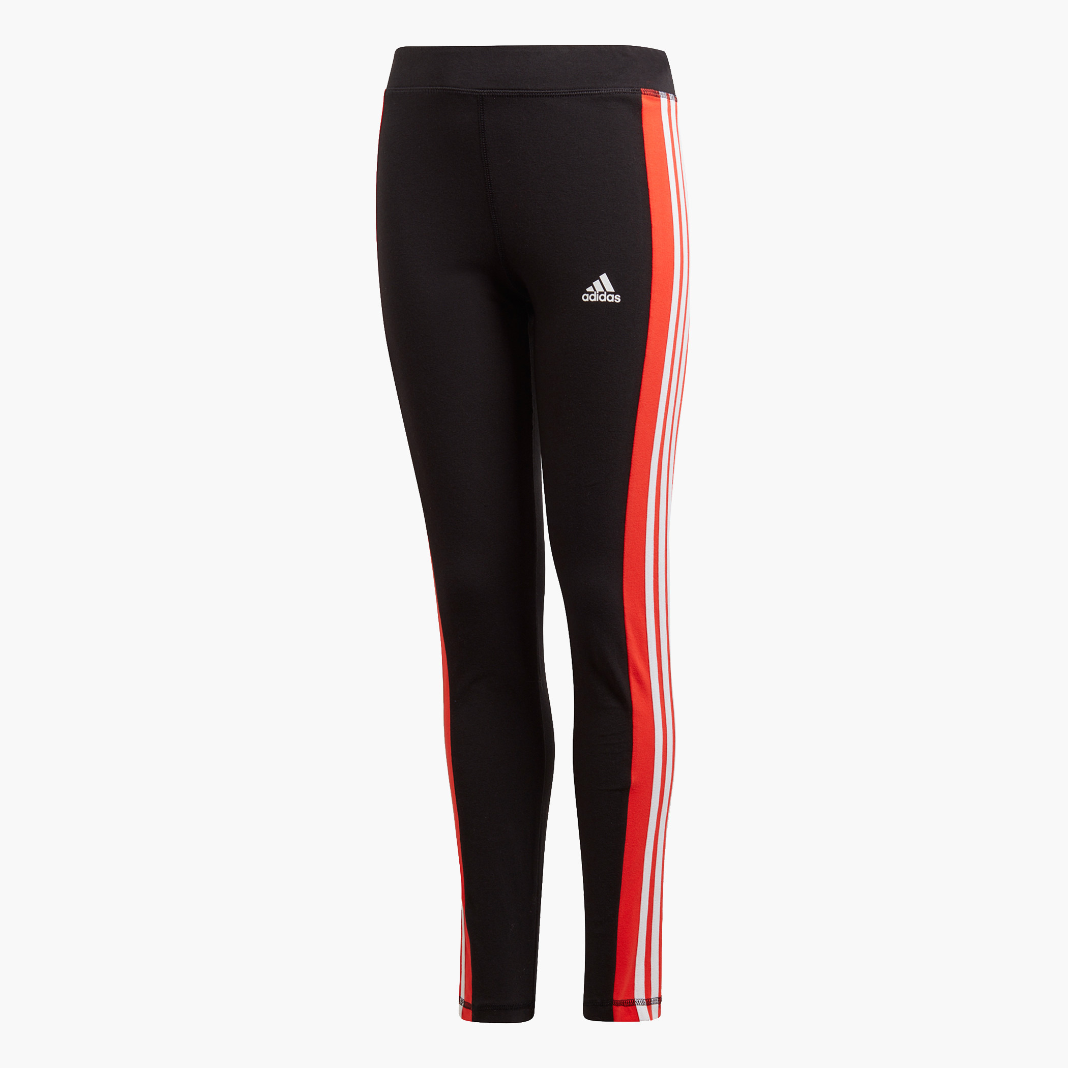 Black adidas leggings with red outlet stripes