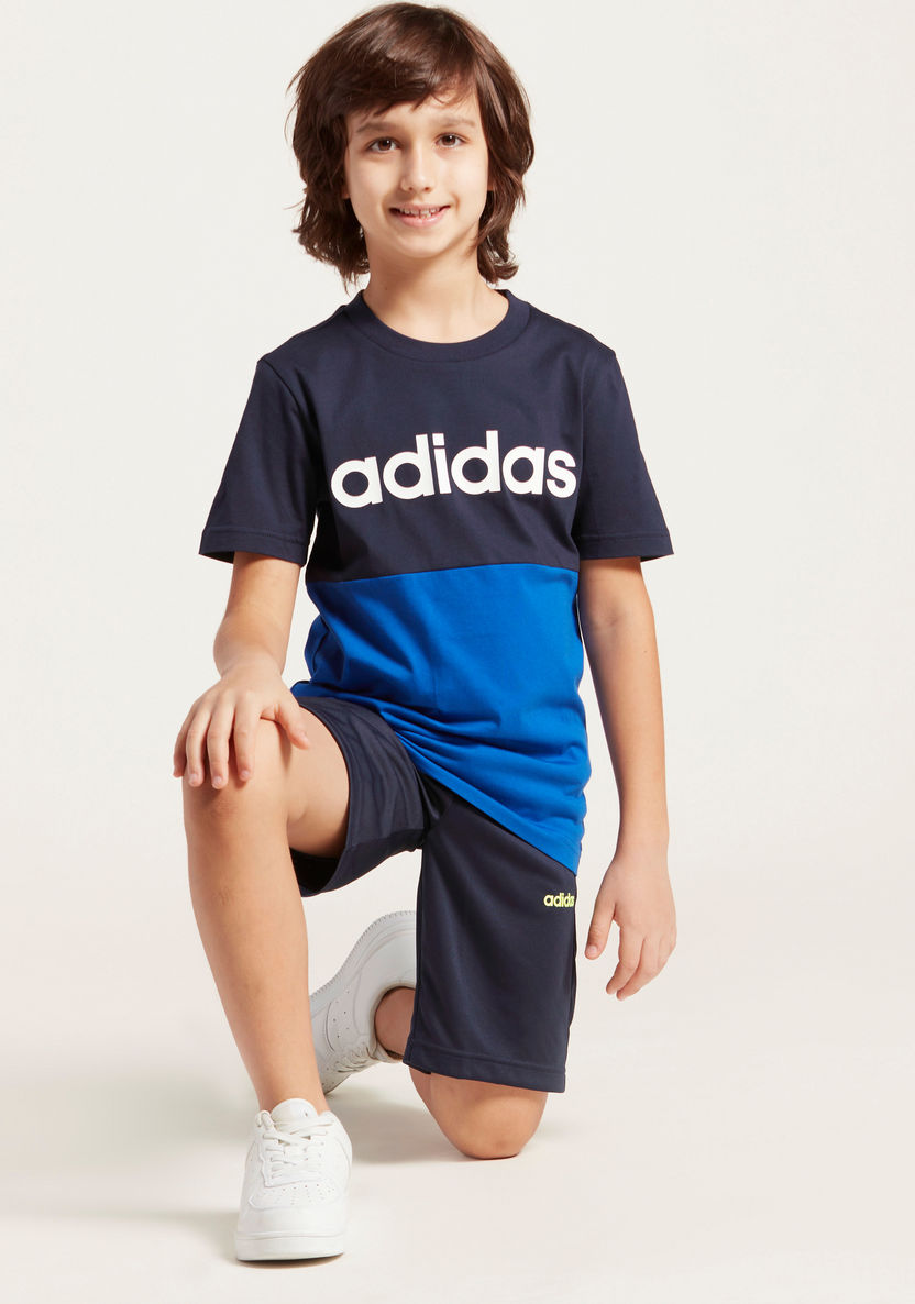 adidas Round Neck T-shirt with Short Sleeves-Tops-image-0