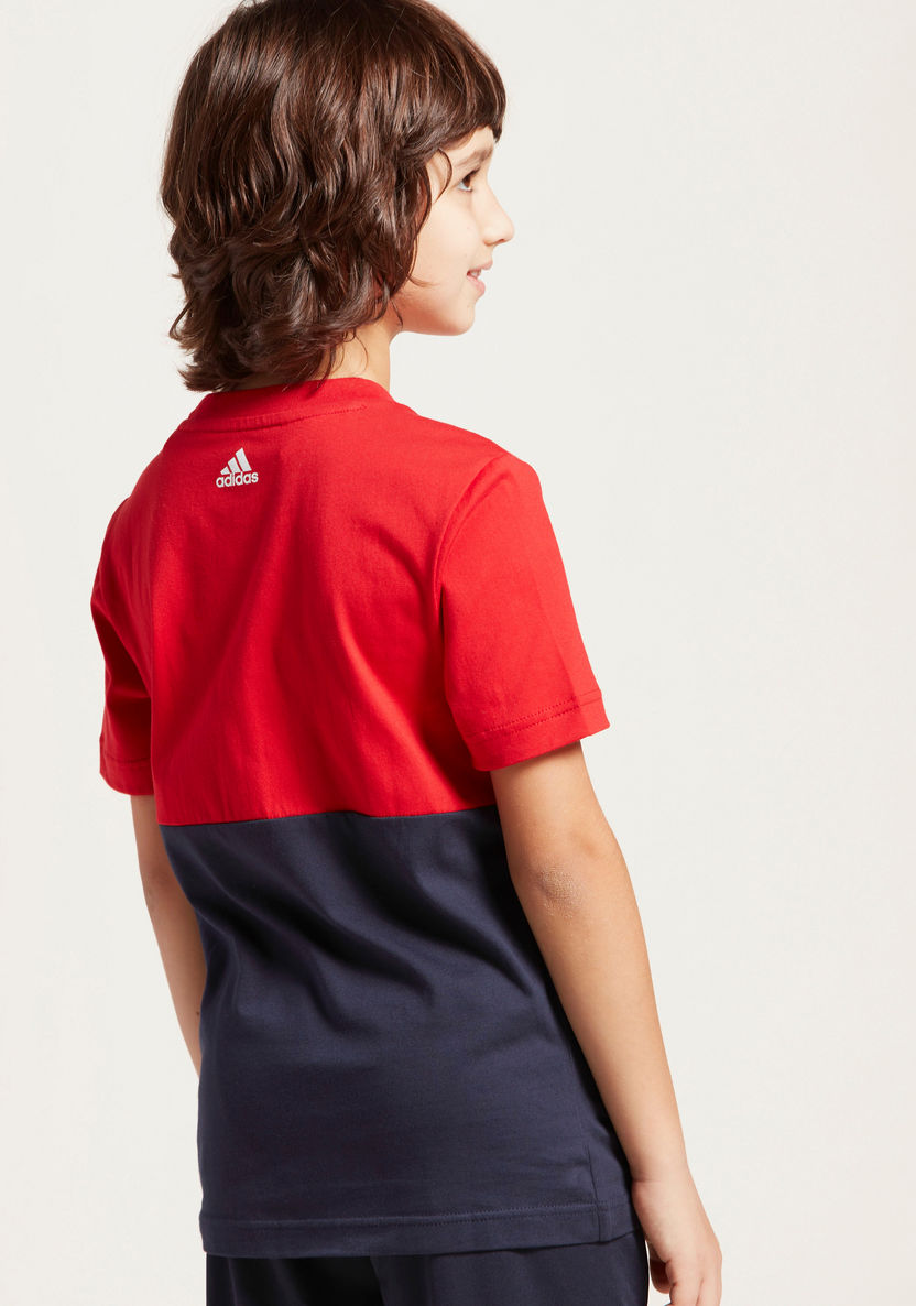 adidas Panelled Round Neck T-shirt with Short Sleeves-T Shirts-image-3