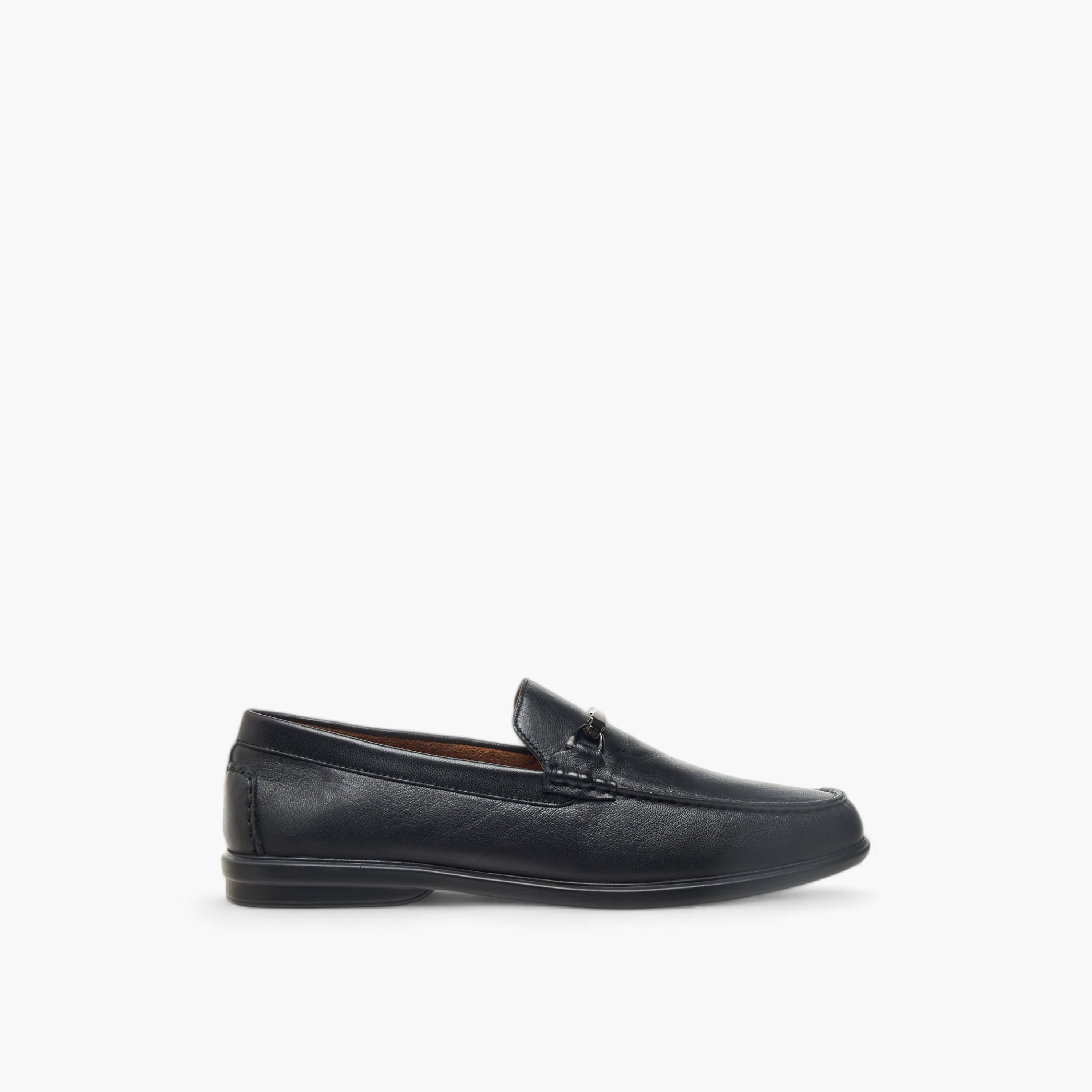 LBL by Shoexpress Solid Slip-On Loafers with Metal Accent-men-shoes-formalshoes-image-3