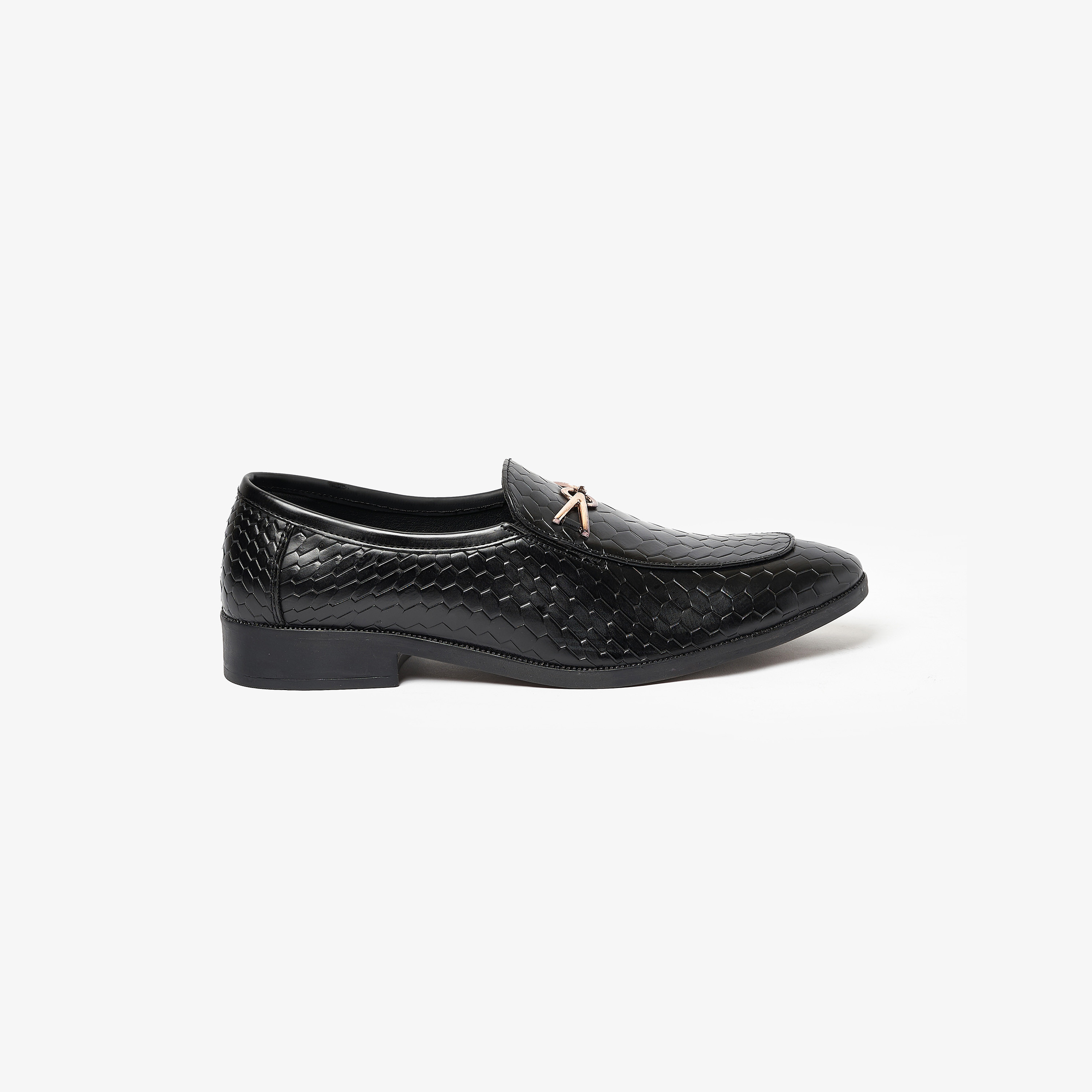 حذاء لوفرز هورسبيت رجالي ذو نسيج بمصنوع من جلد التمساح مع سليب آن من جيومني | GEO-115-men-shoes-loafersandmoccasins-image-2