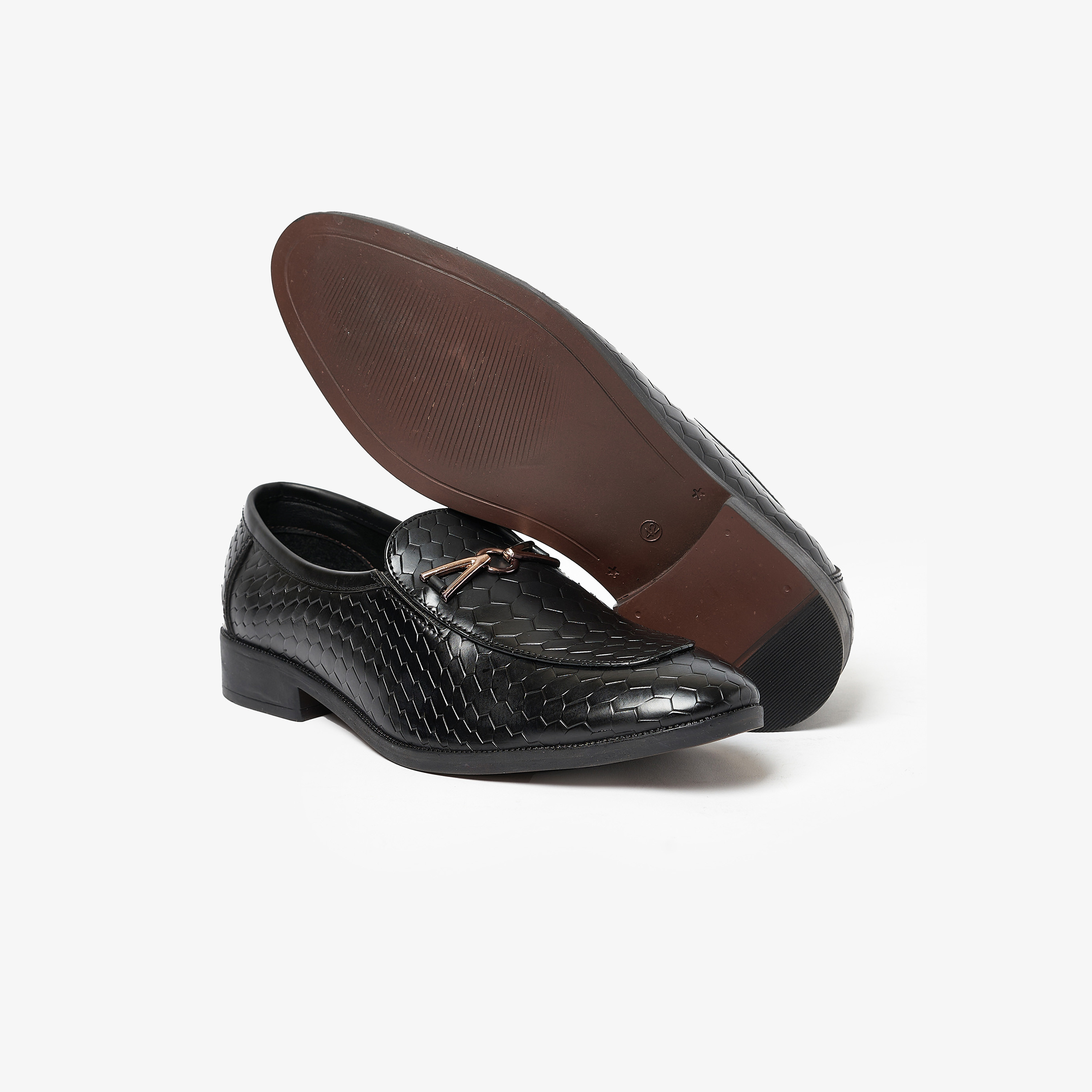 حذاء لوفرز هورسبيت رجالي ذو نسيج بمصنوع من جلد التمساح مع سليب آن من جيومني | GEO-115-men-shoes-loafersandmoccasins-image-4