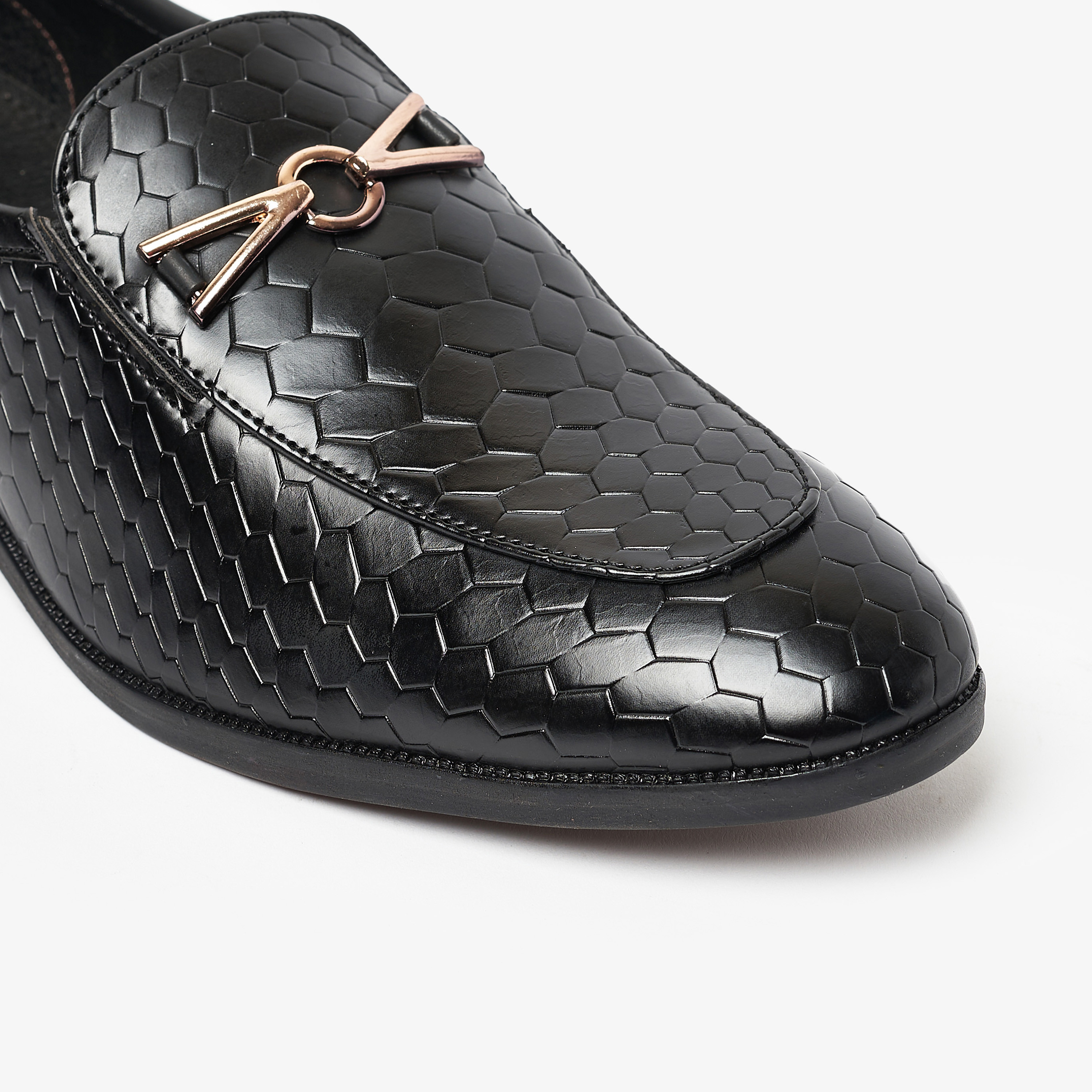 حذاء لوفرز هورسبيت رجالي ذو نسيج بمصنوع من جلد التمساح مع سليب آن من جيومني | GEO-115-men-shoes-loafersandmoccasins-image-5