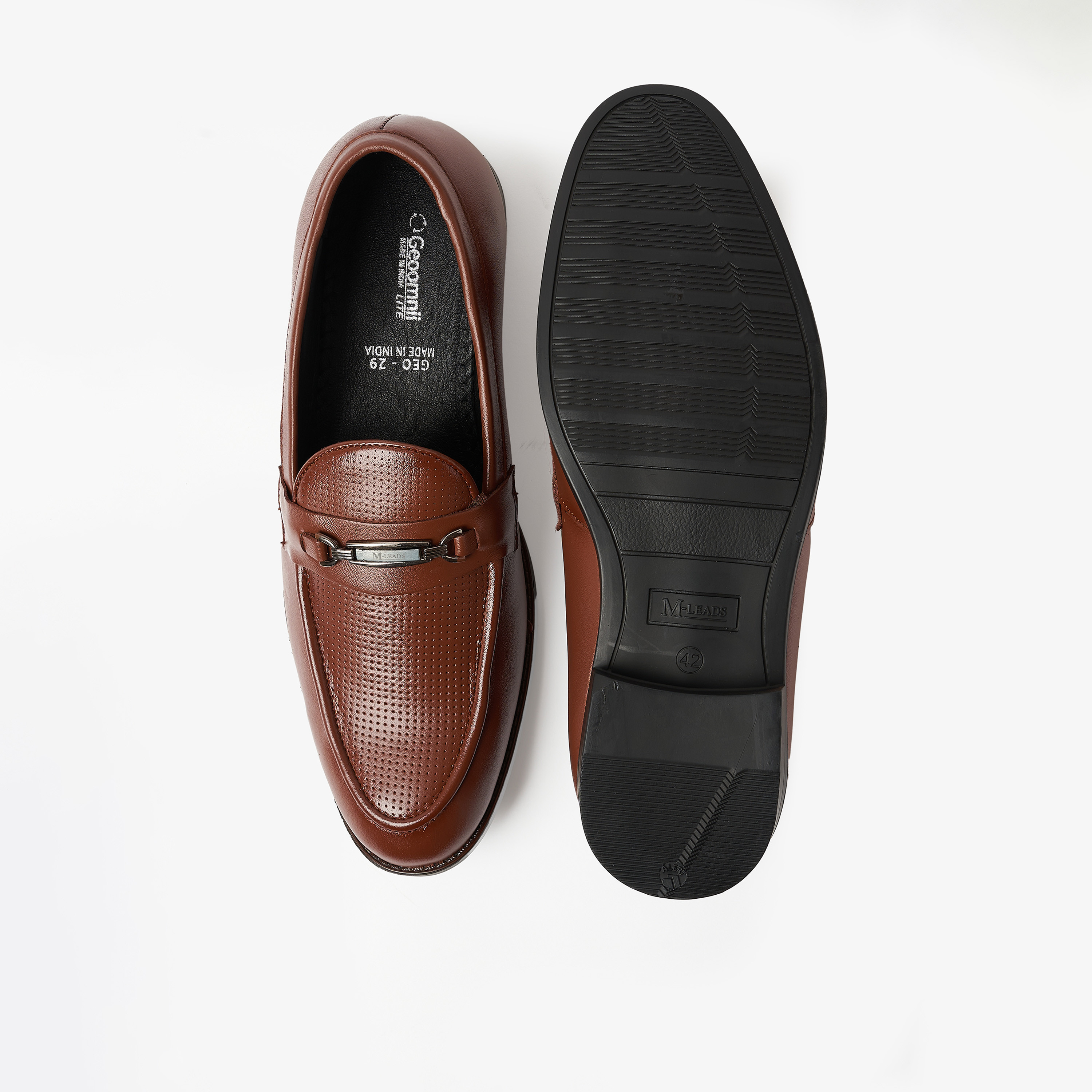 Geoomnii Men's Slip-On Loafers | GEO-29-TAN-men-shoes-formalshoes-image-3