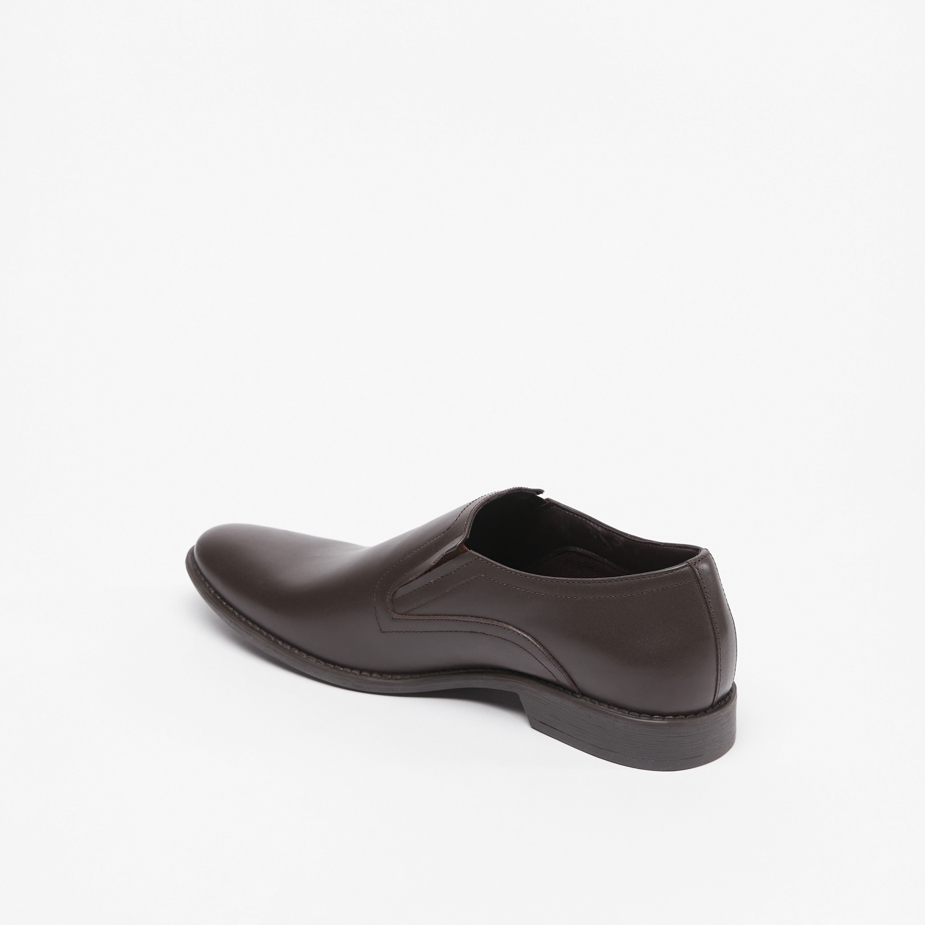 حذاء سهل الارتداء سادة بتفاصيل مطاطية-men-shoes-formalshoes-image-2