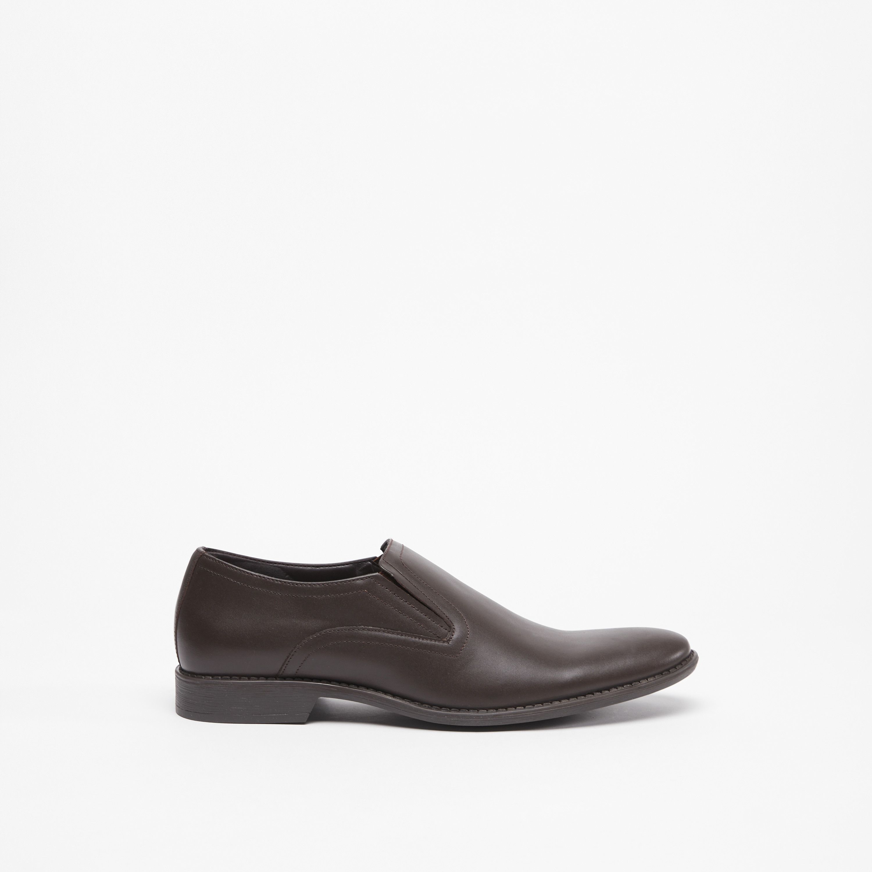 حذاء سهل الارتداء سادة بتفاصيل مطاطية-men-shoes-formalshoes-image-3