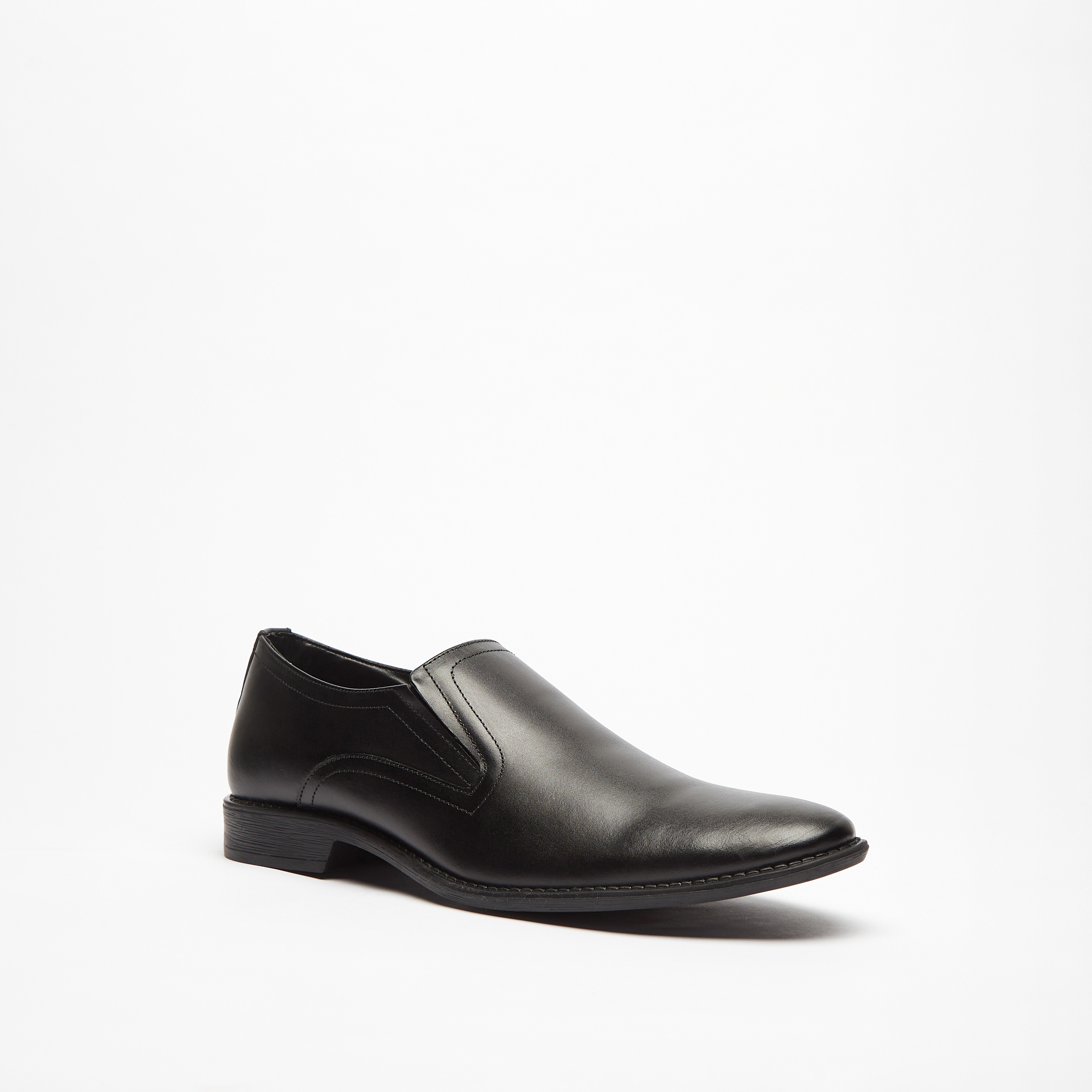 حذاء سهل الارتداء سادة بتفاصيل مطاطية-men-shoes-formalshoes-image-6