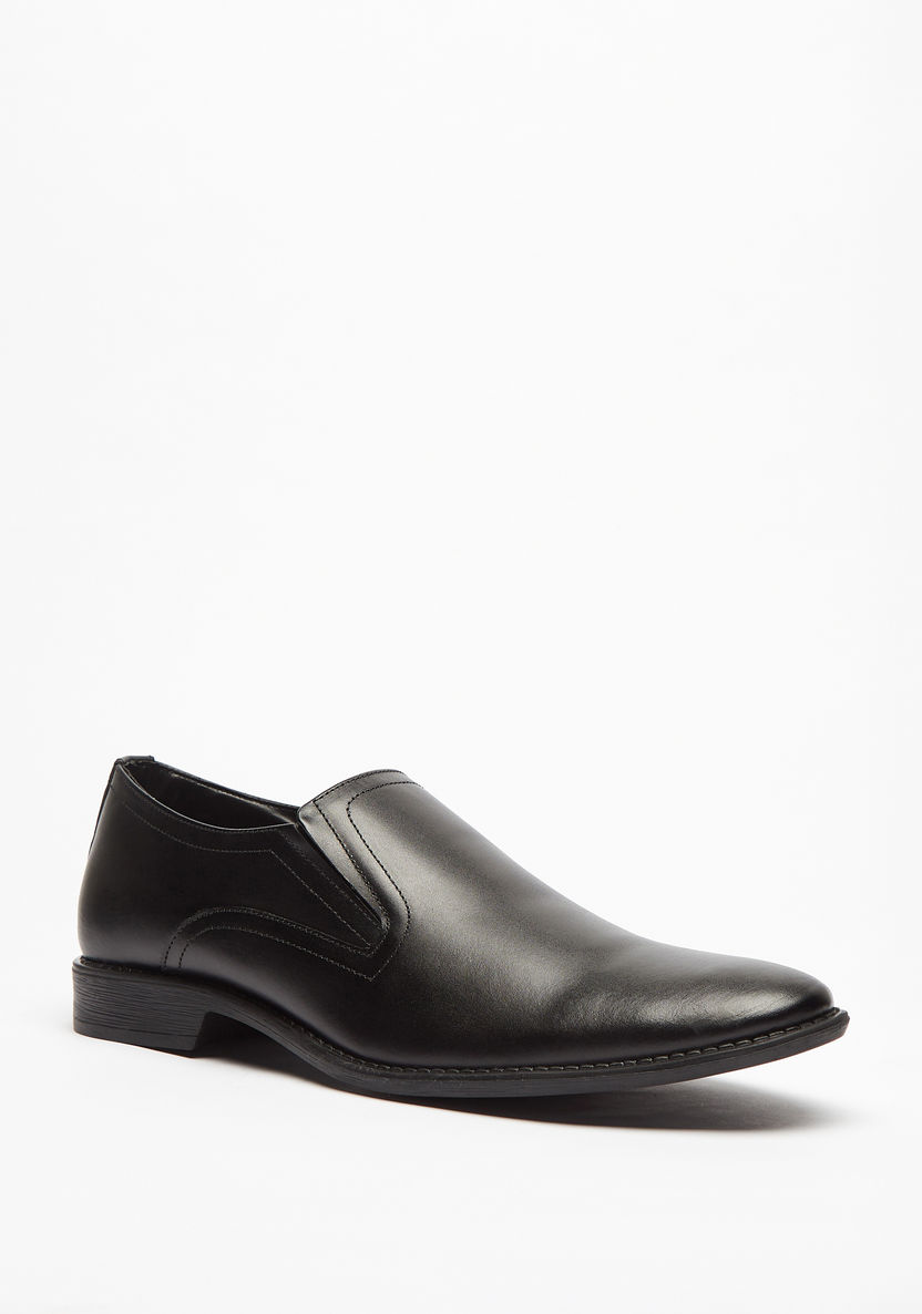 Buy Men's Solid Slip-On Loafers with Gusset Detail Online | Centrepoint KSA