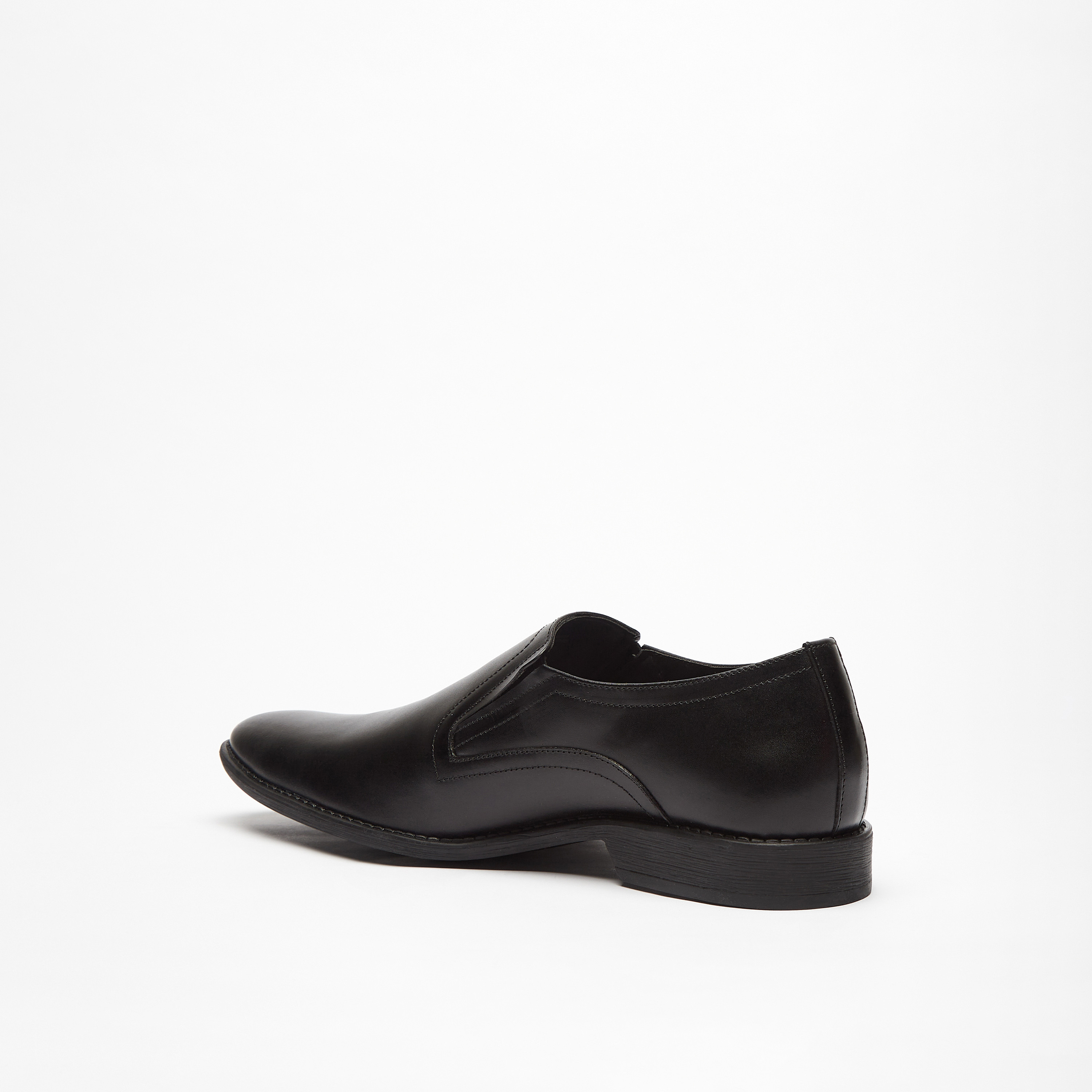 حذاء سهل الارتداء سادة بتفاصيل مطاطية-men-shoes-formalshoes-image-7
