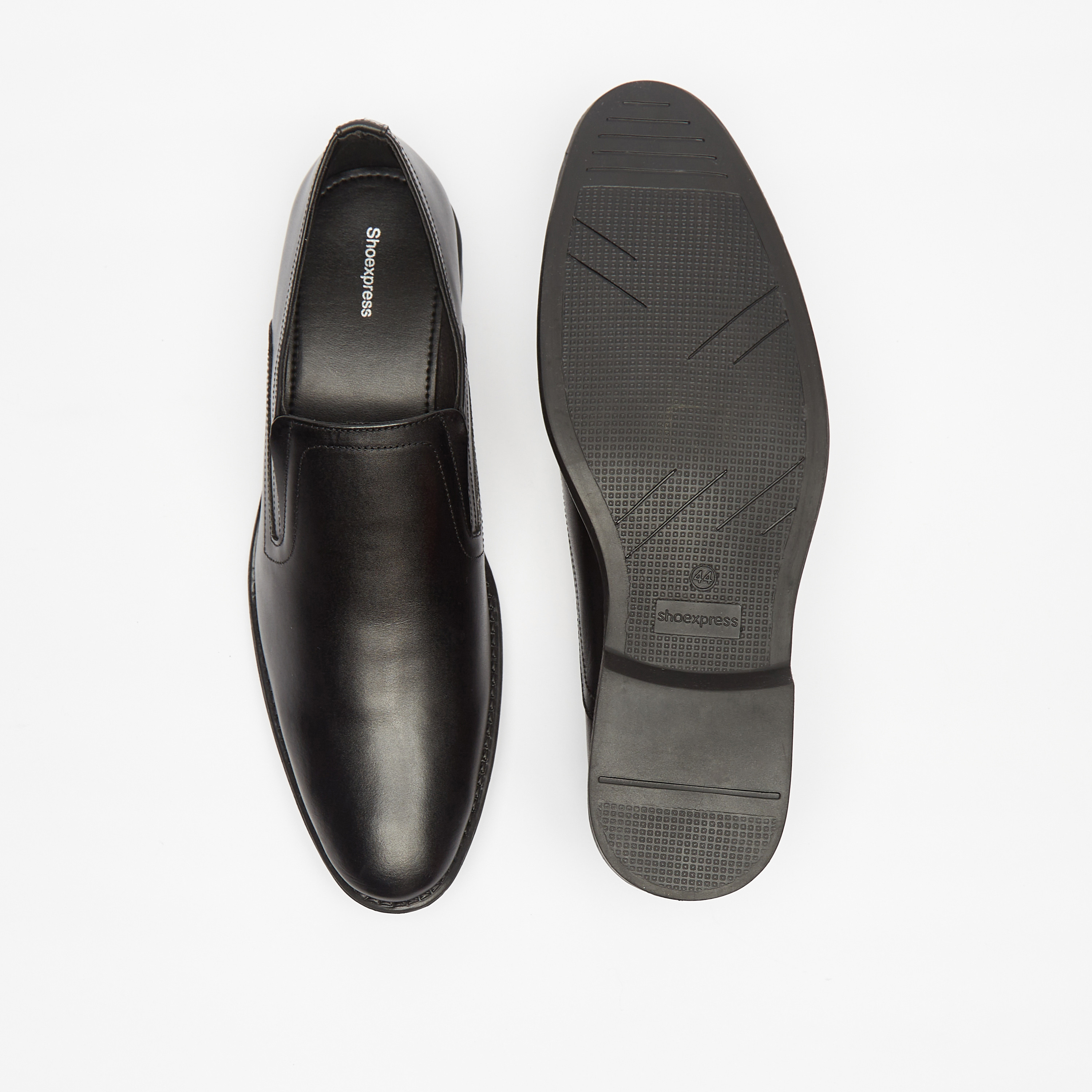 حذاء سهل الارتداء سادة بتفاصيل مطاطية-men-shoes-formalshoes-image-9