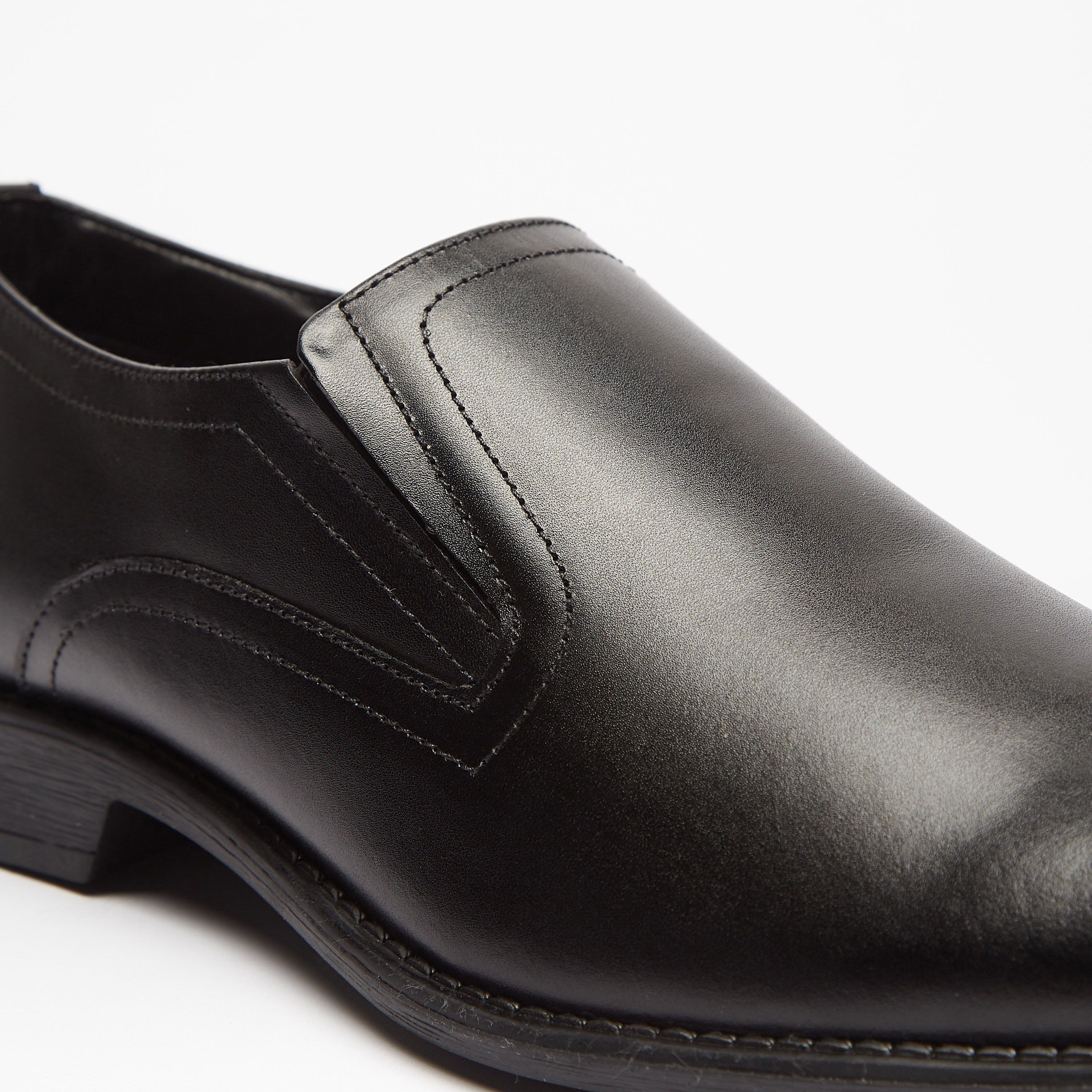 حذاء سهل الارتداء سادة بتفاصيل مطاطية-men-shoes-formalshoes-image-10