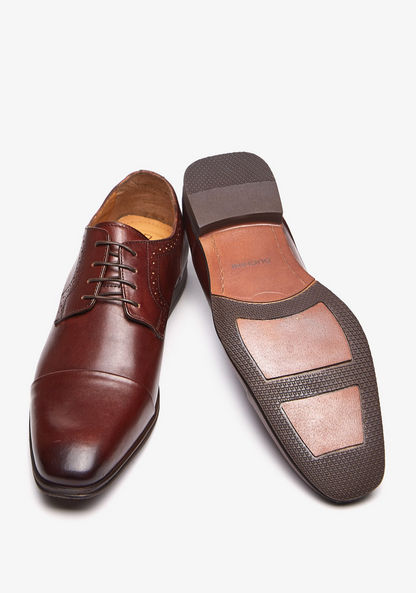 Duchini Men's Derby Shoes with Lace-Up Closure-Men%27s Formal Shoes-image-2