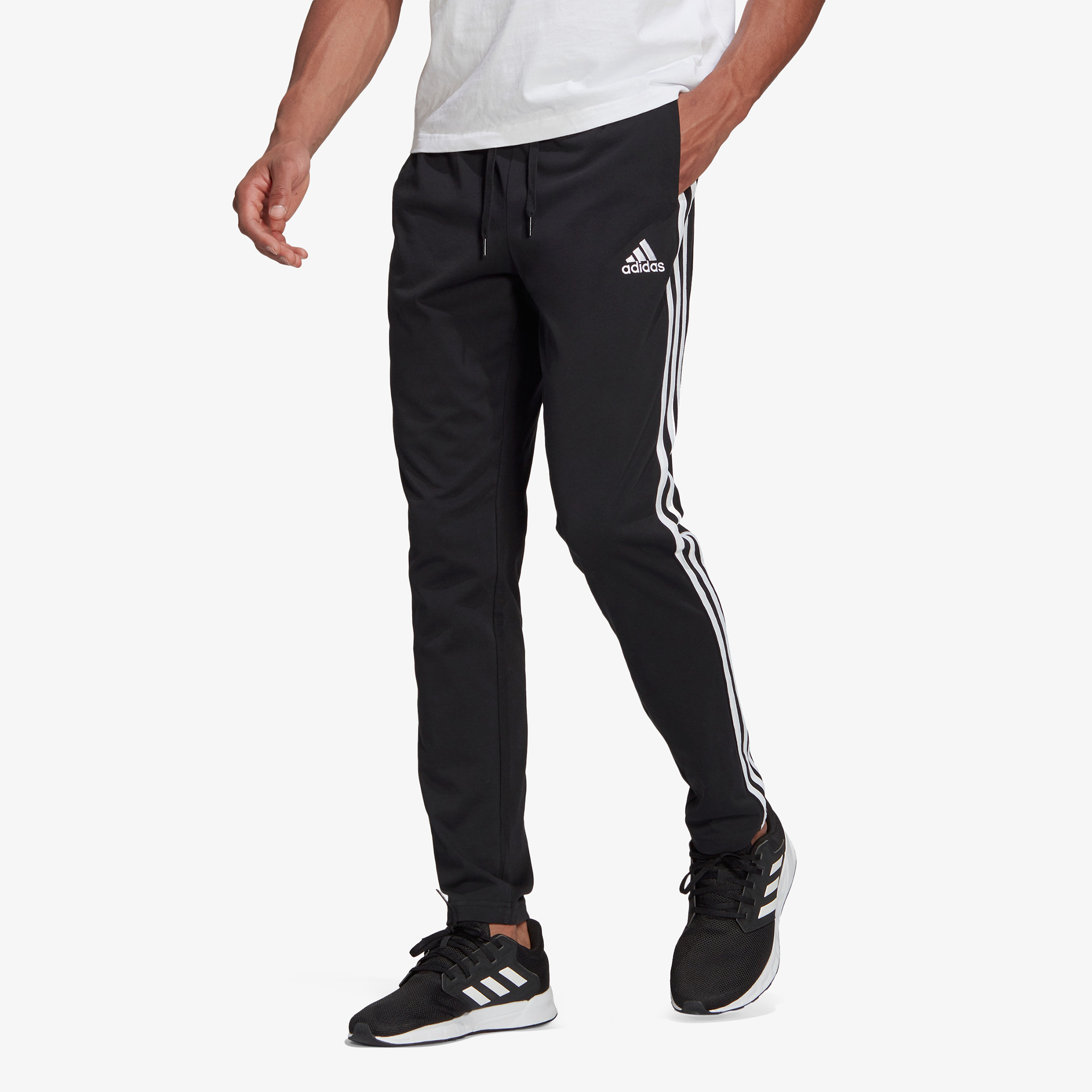 Adidas Logo Printed Mid Rise Track Pants with Drawstring Closure