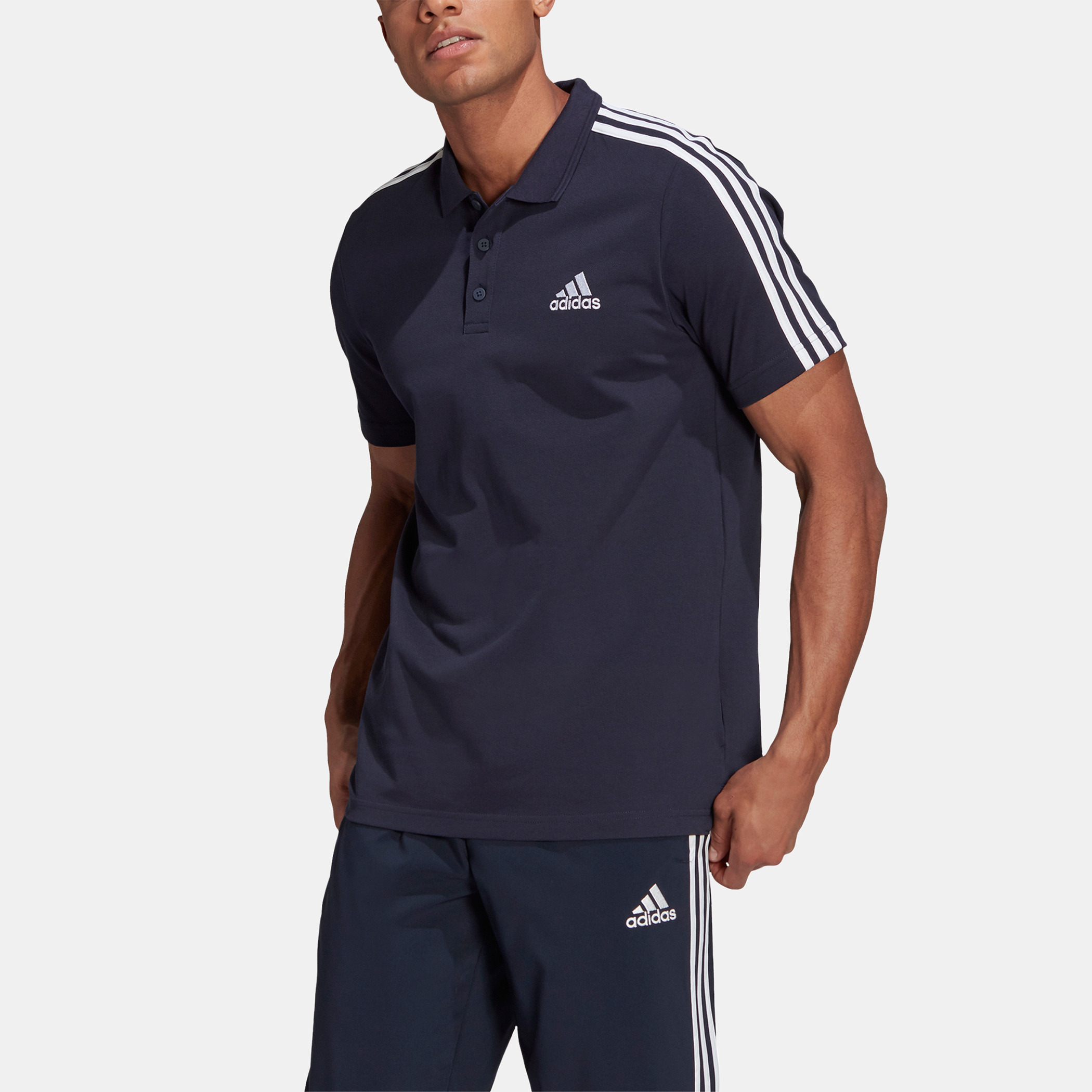 Buy Adidas Logo Embroidered Polo T shirt with Short Sleeves Splash UAE