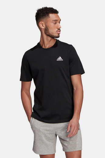 Adidas Logo Embroidered Training T-shirt with Crew Neck