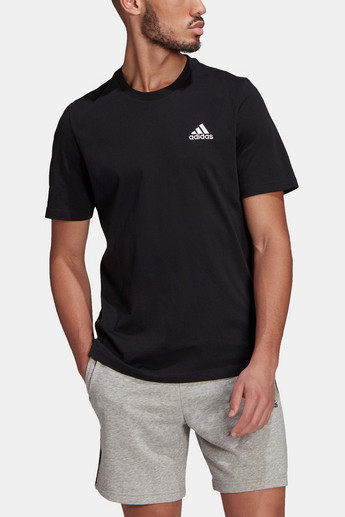 Adidas Logo Embroidered Training T-shirt with Crew Neck