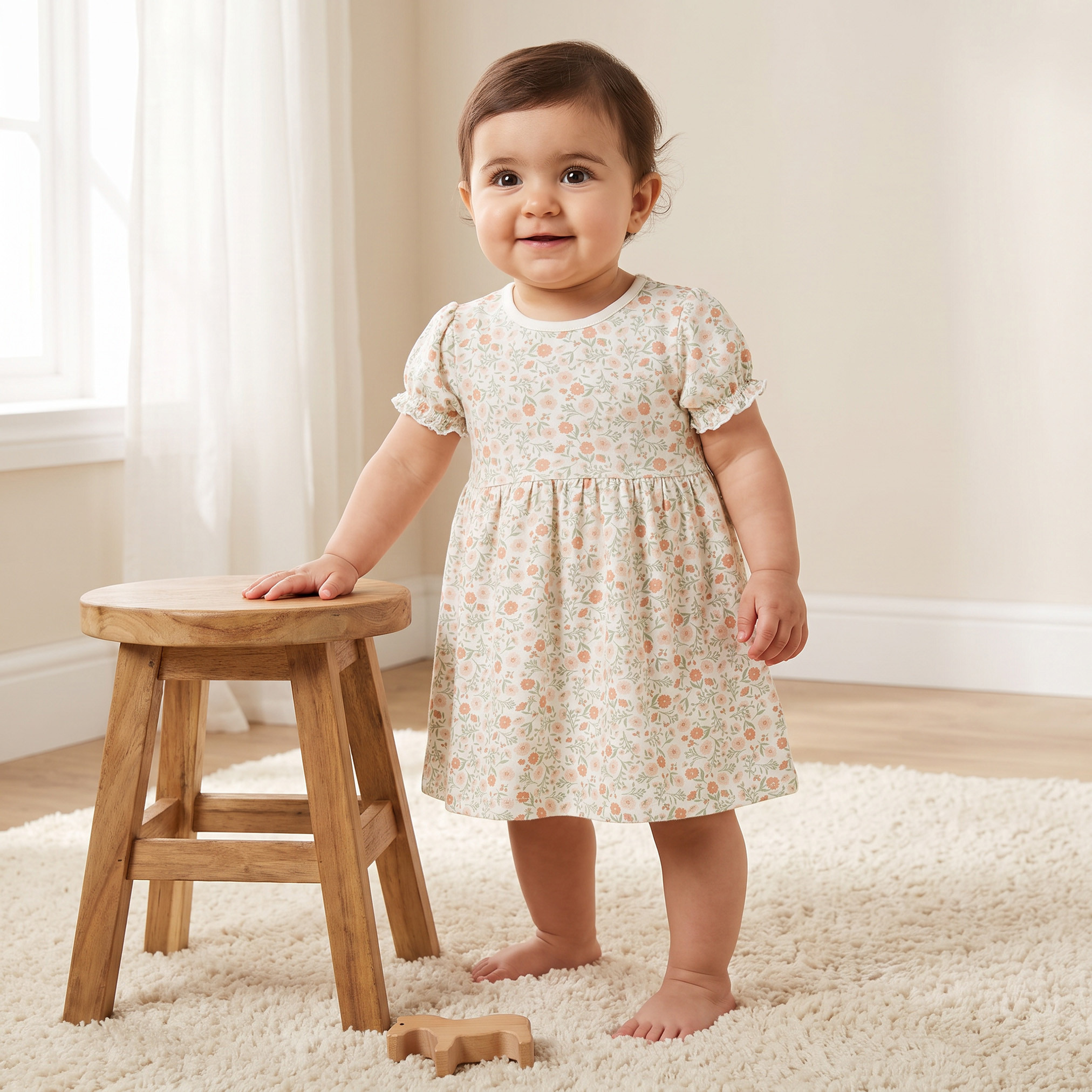 فساتين طول الركبة بطبعات أزهار وياقة مستديرة - عبوة 3 قطع-baby-girls-clothing-dressesandjumpsuits-image-2